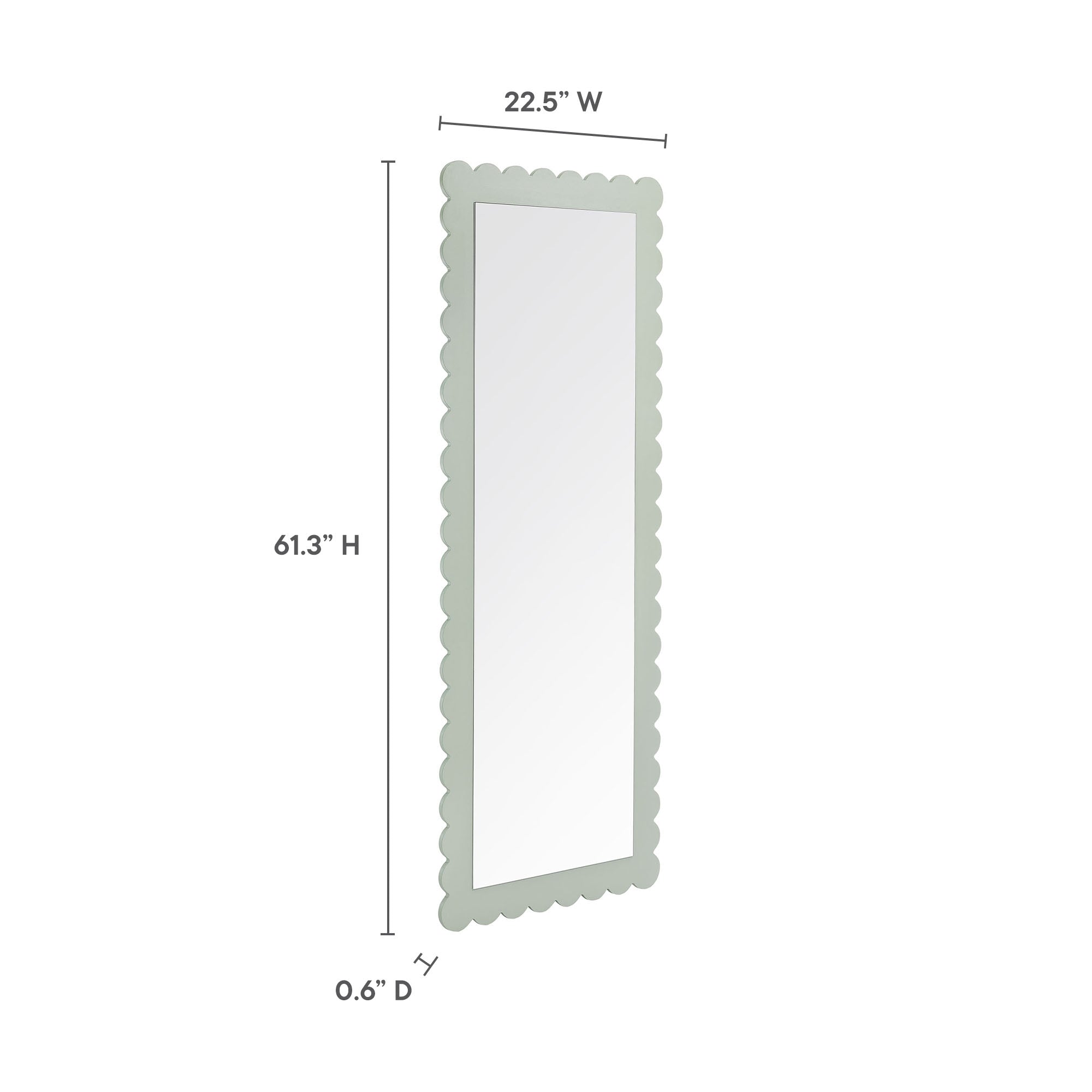 Miroir de sol rectangulaire festonné Emmeline