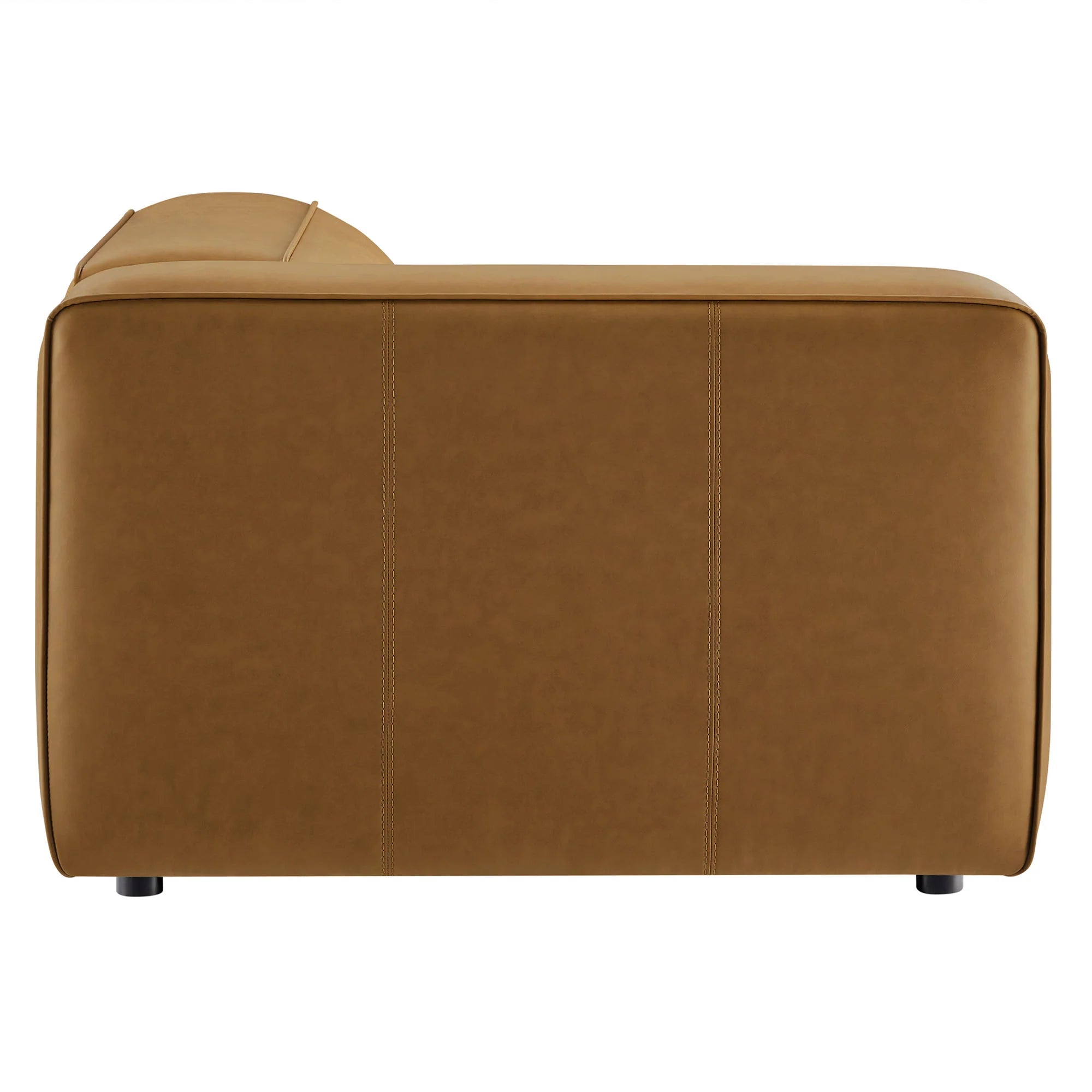 Fauteuil modulaire gauche rembourré en cuir végétalien Auren