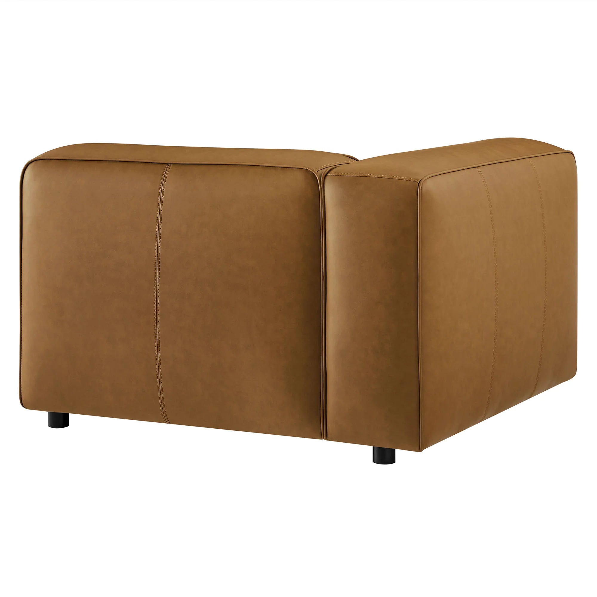 Fauteuil modulaire gauche rembourré en cuir végétalien Auren