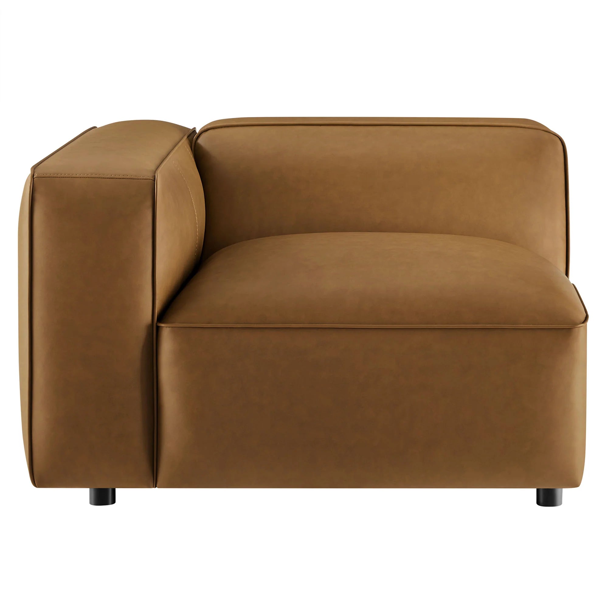 Fauteuil modulaire gauche rembourré en cuir végétalien Auren