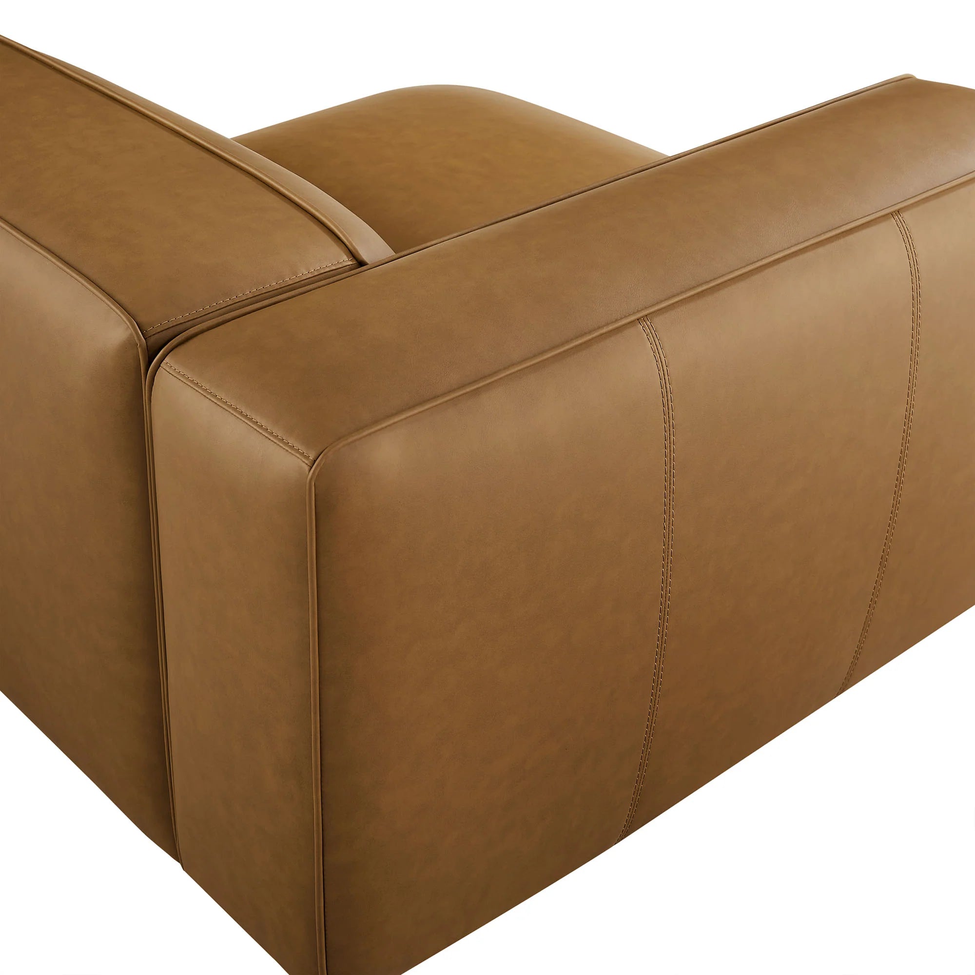 Fauteuil modulaire gauche rembourré en cuir végétalien Auren