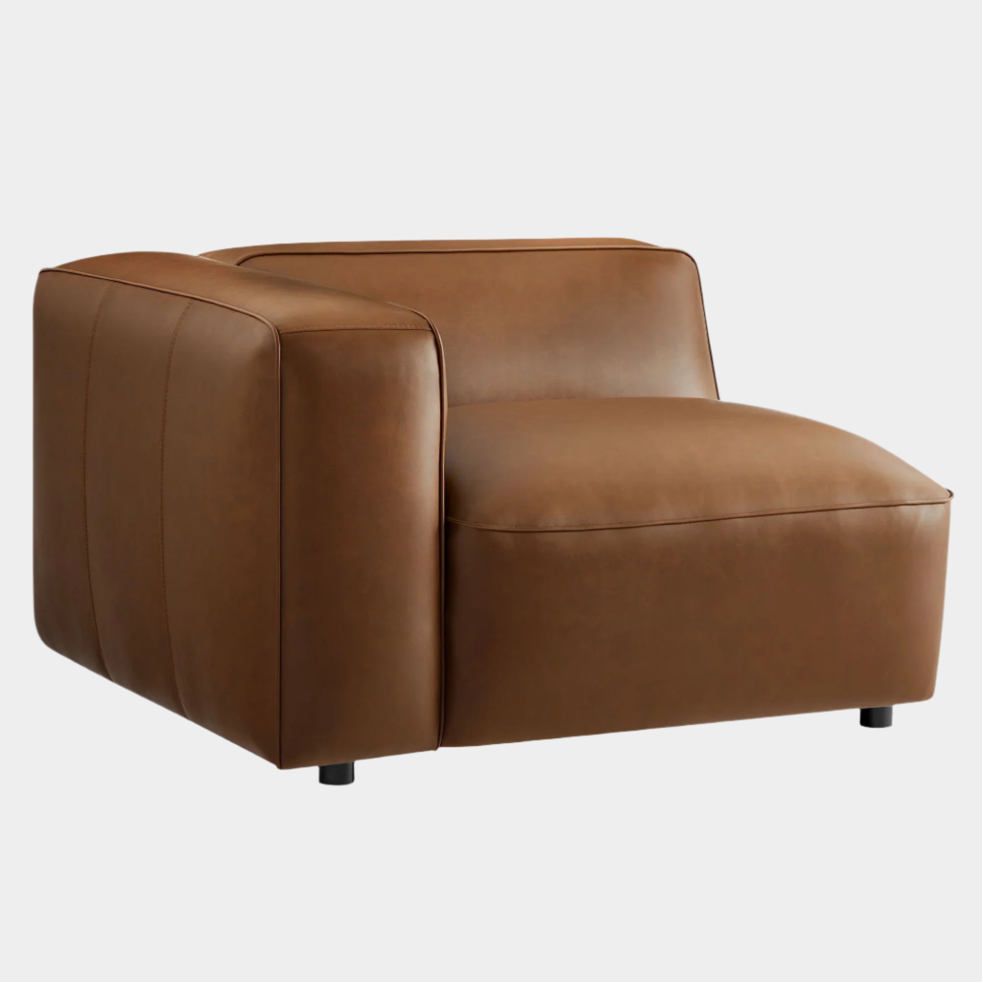 Fauteuil modulaire gauche rembourré en cuir végétalien Auren