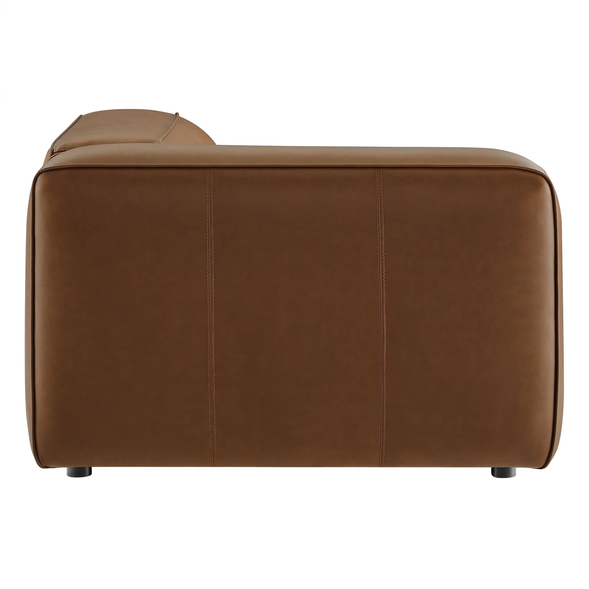 Fauteuil modulaire gauche rembourré en cuir végétalien Auren