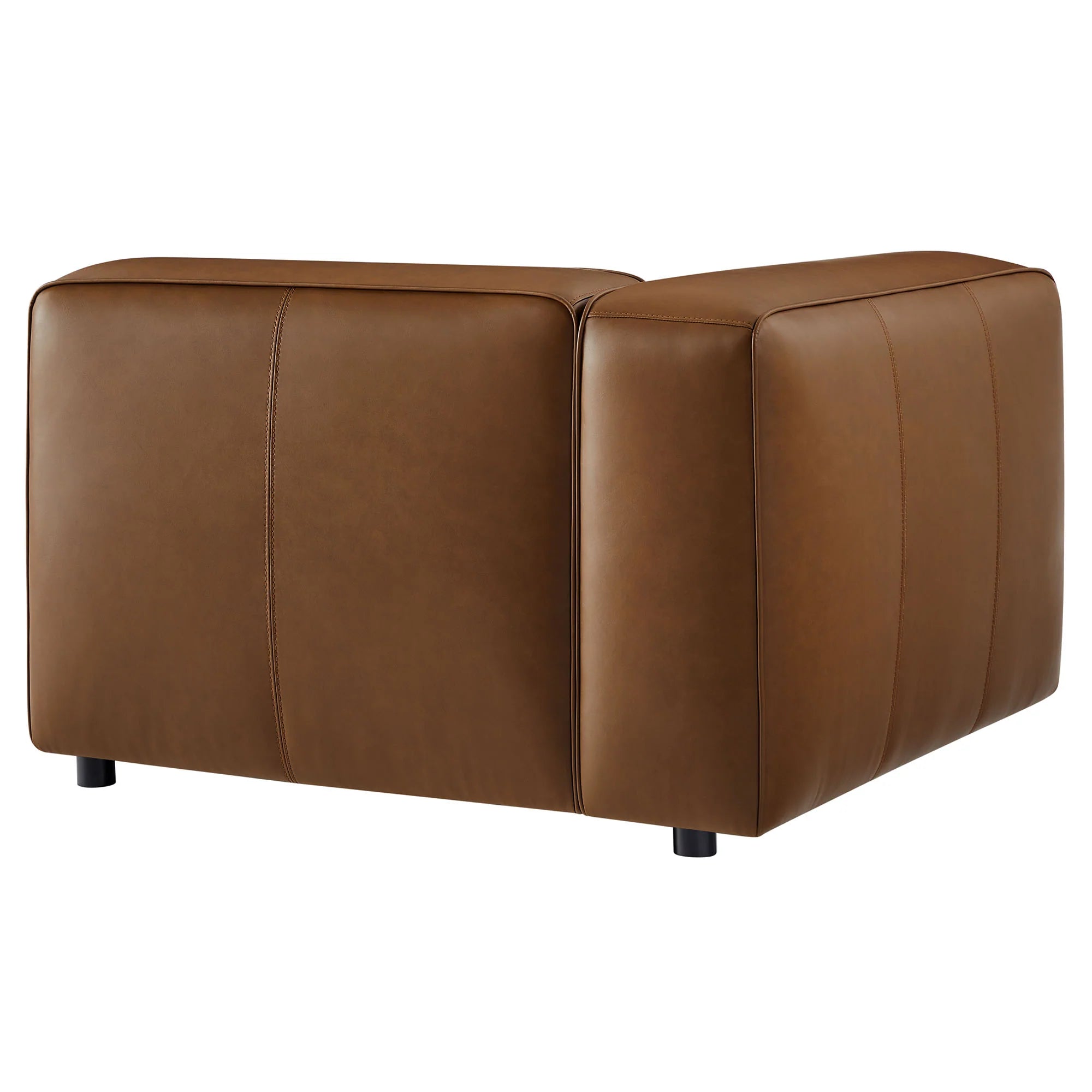 Fauteuil modulaire gauche rembourré en cuir végétalien Auren