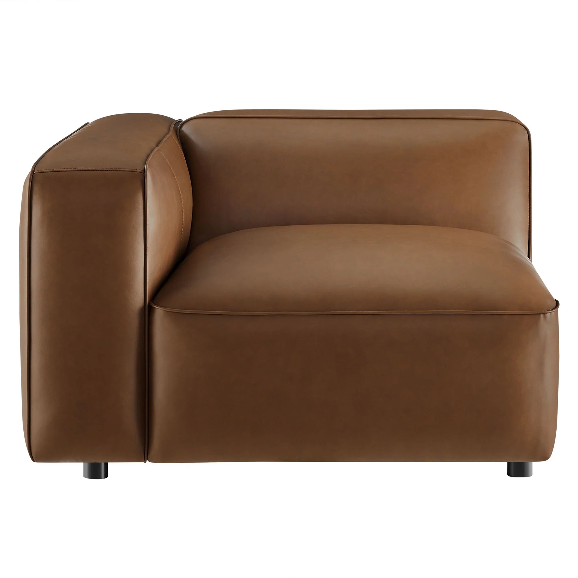 Fauteuil modulaire gauche rembourré en cuir végétalien Auren