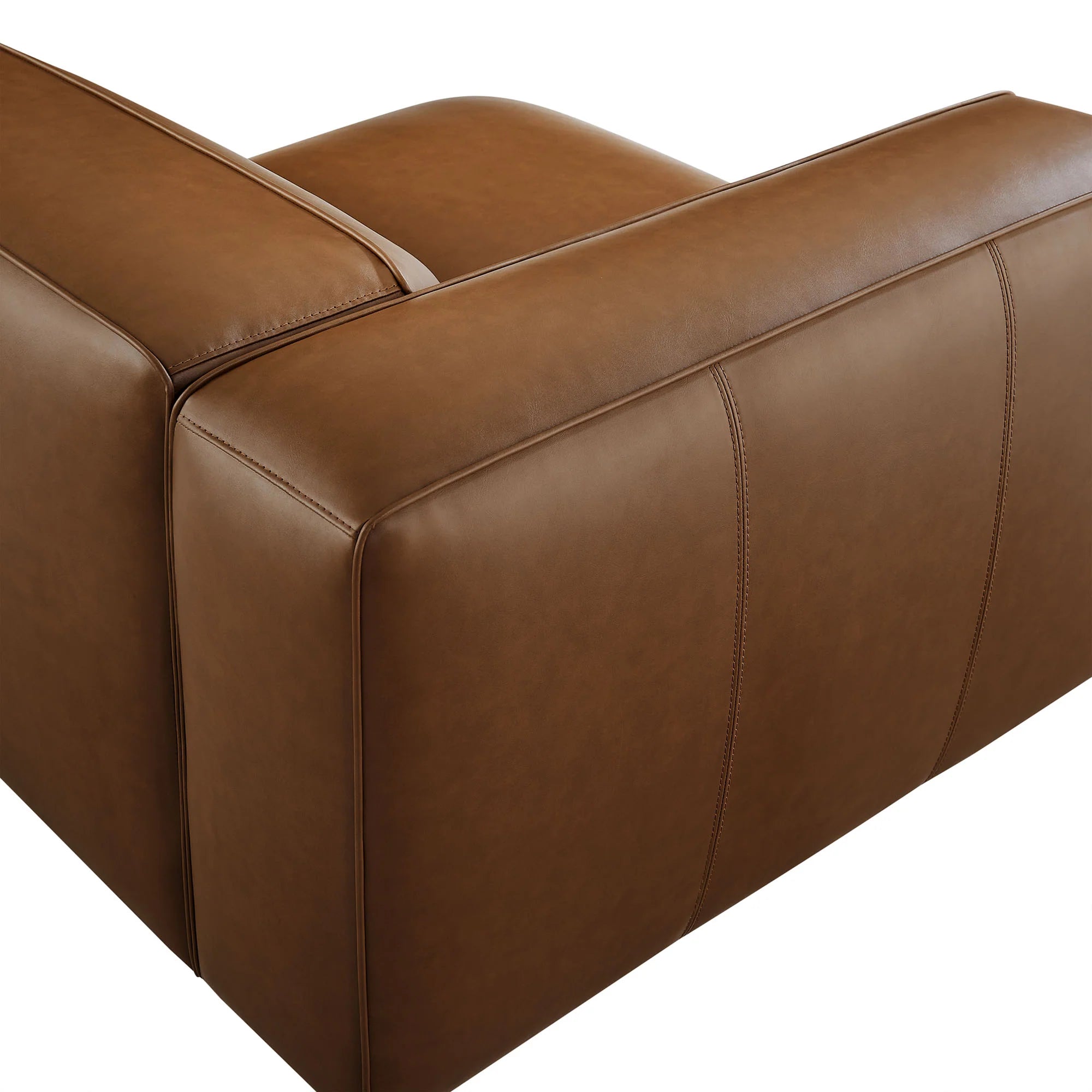 Fauteuil modulaire gauche rembourré en cuir végétalien Auren