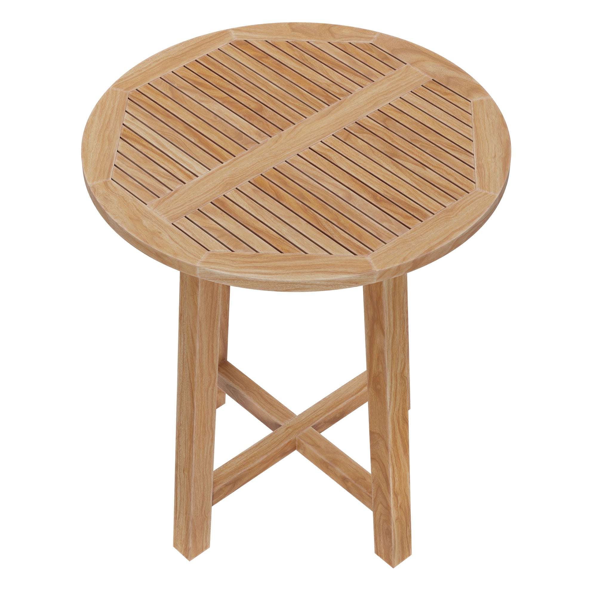 Table de bar en teck pour patio extérieur Wellspring de 36 po en naturel