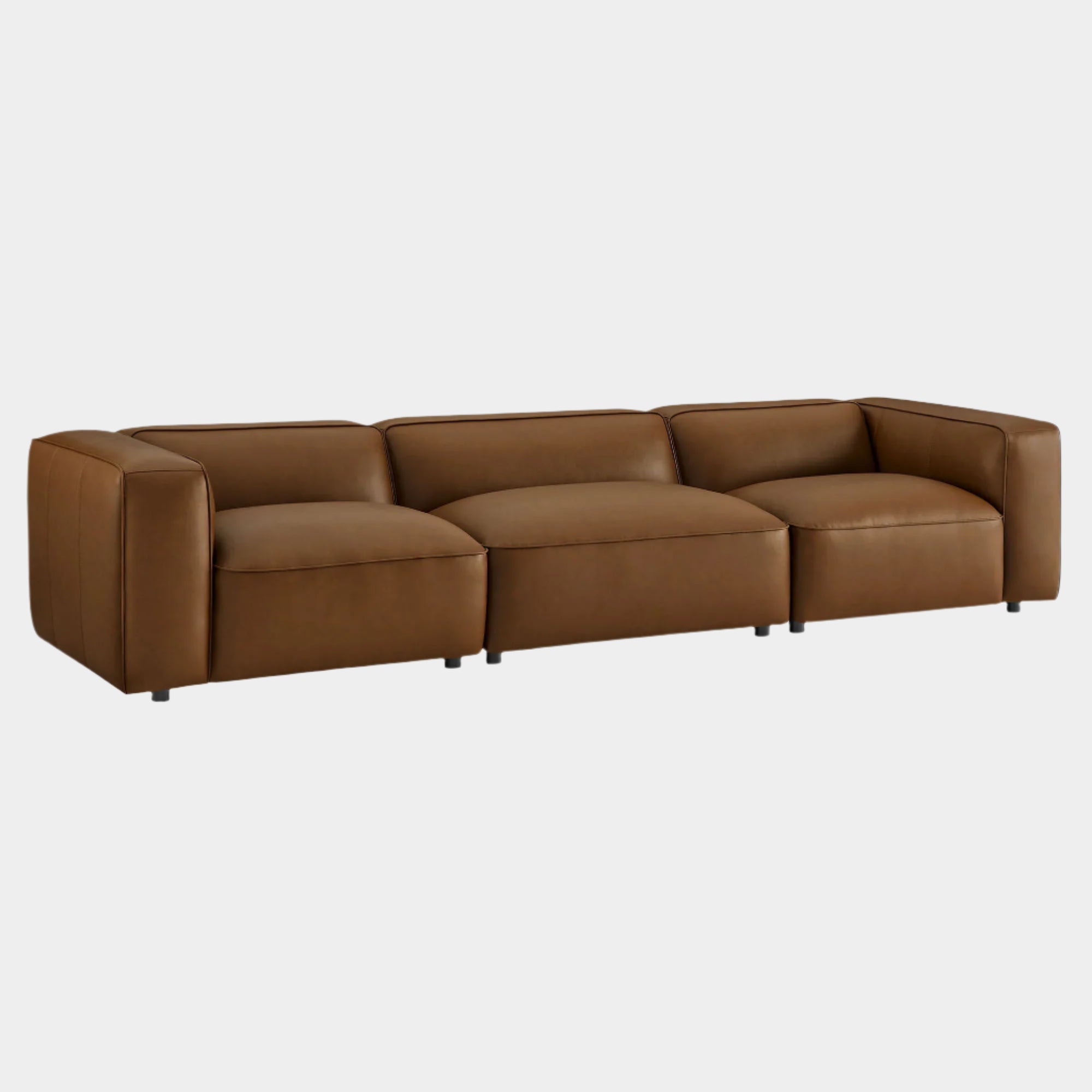 Auren 3-Piece Upholstered Vegan Leather Modular Sofa
