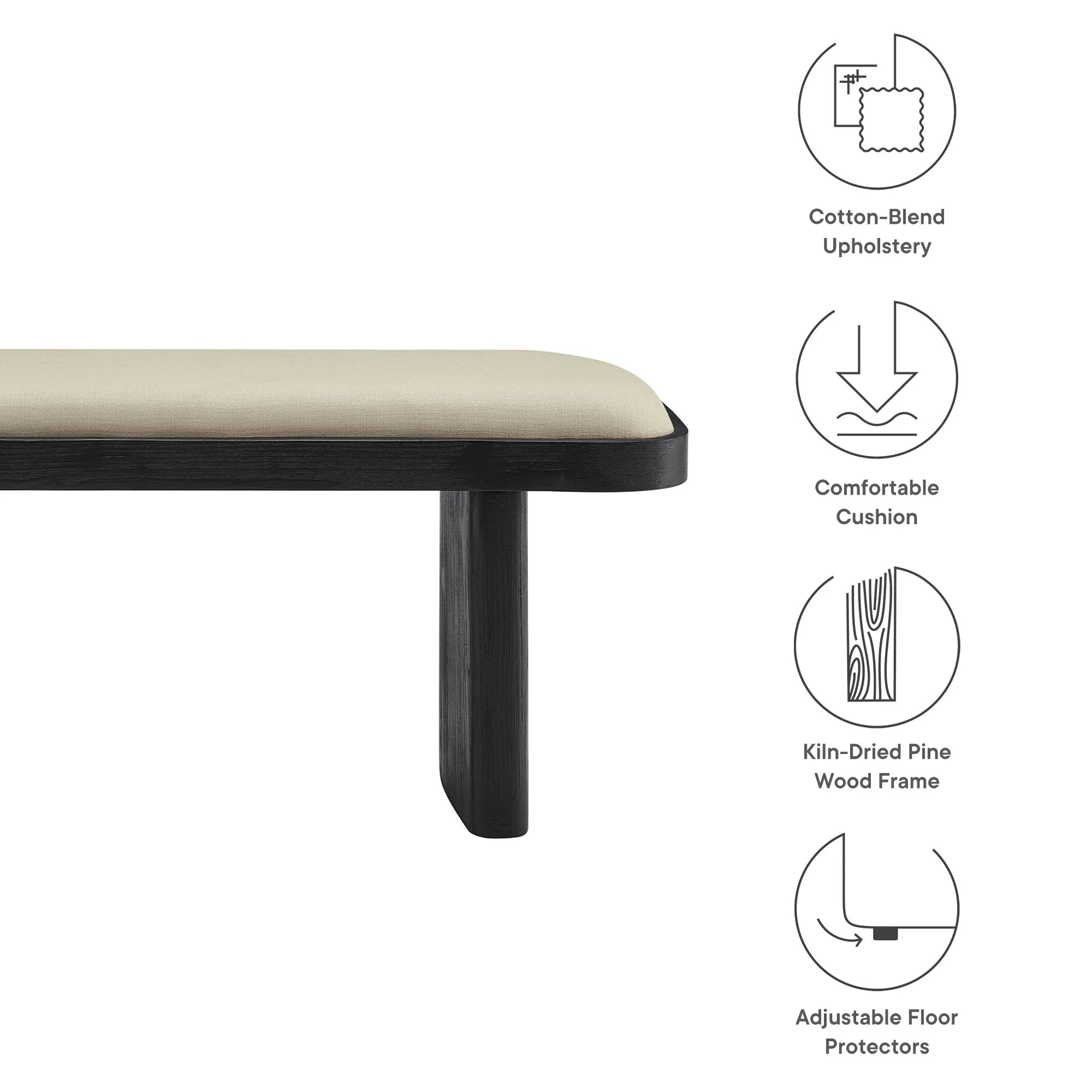 Iver Upholstered Wood Accent Bench