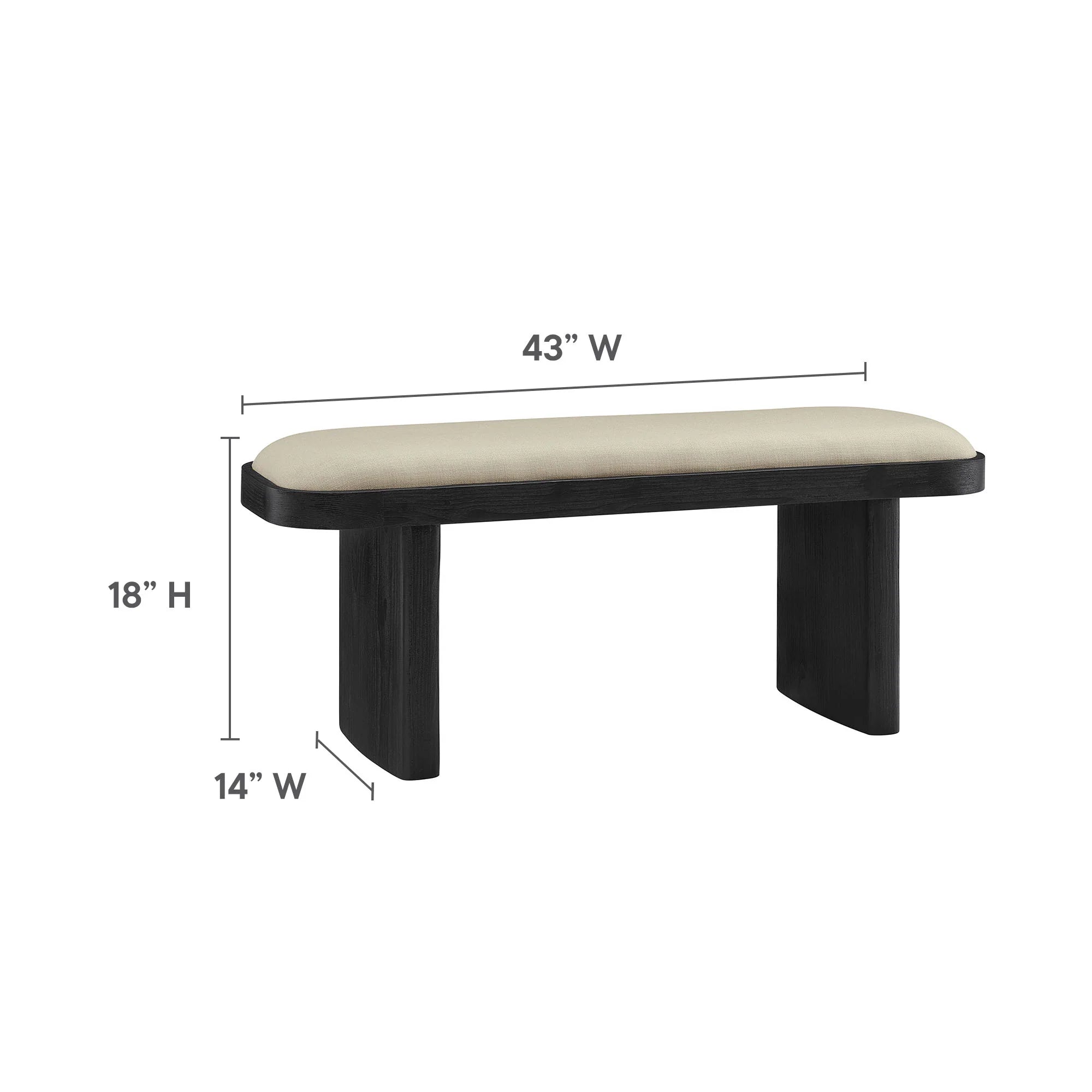 Iver Upholstered Wood Accent Bench