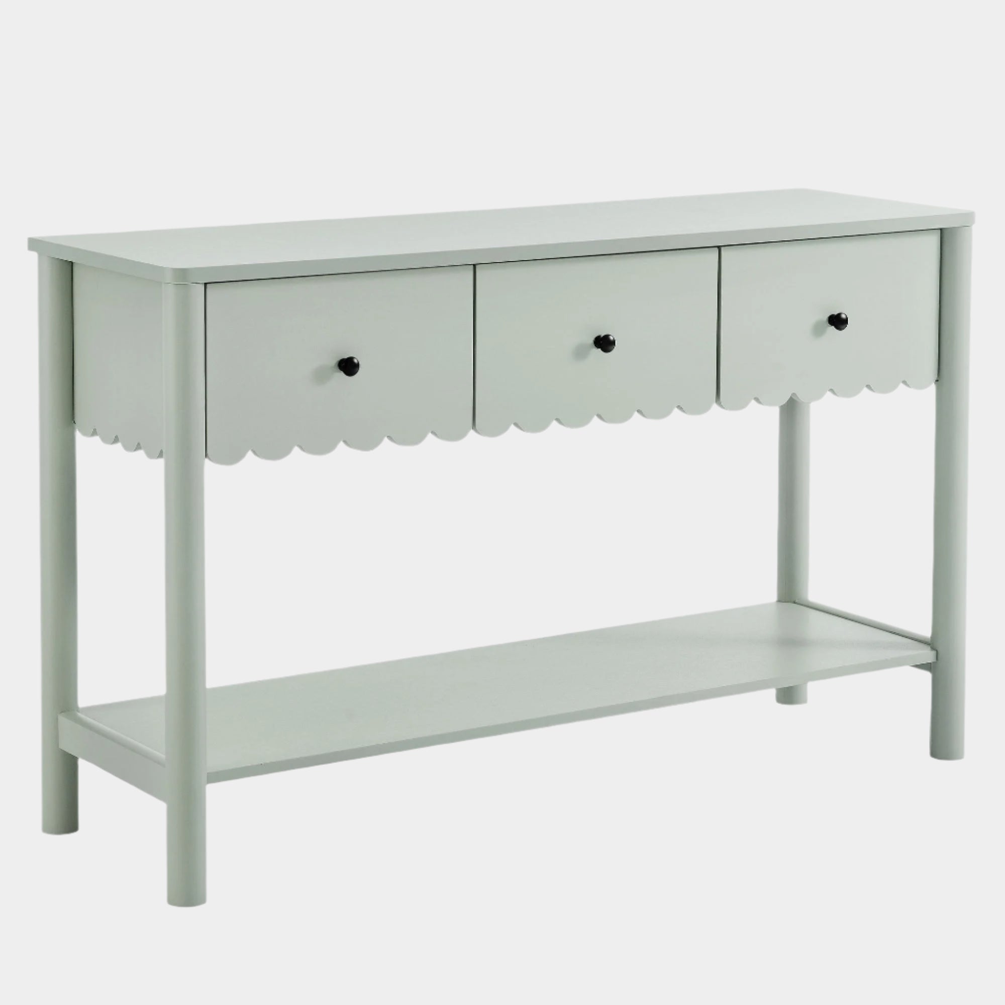 Emmeline 3-Drawer Scalloped Console Table