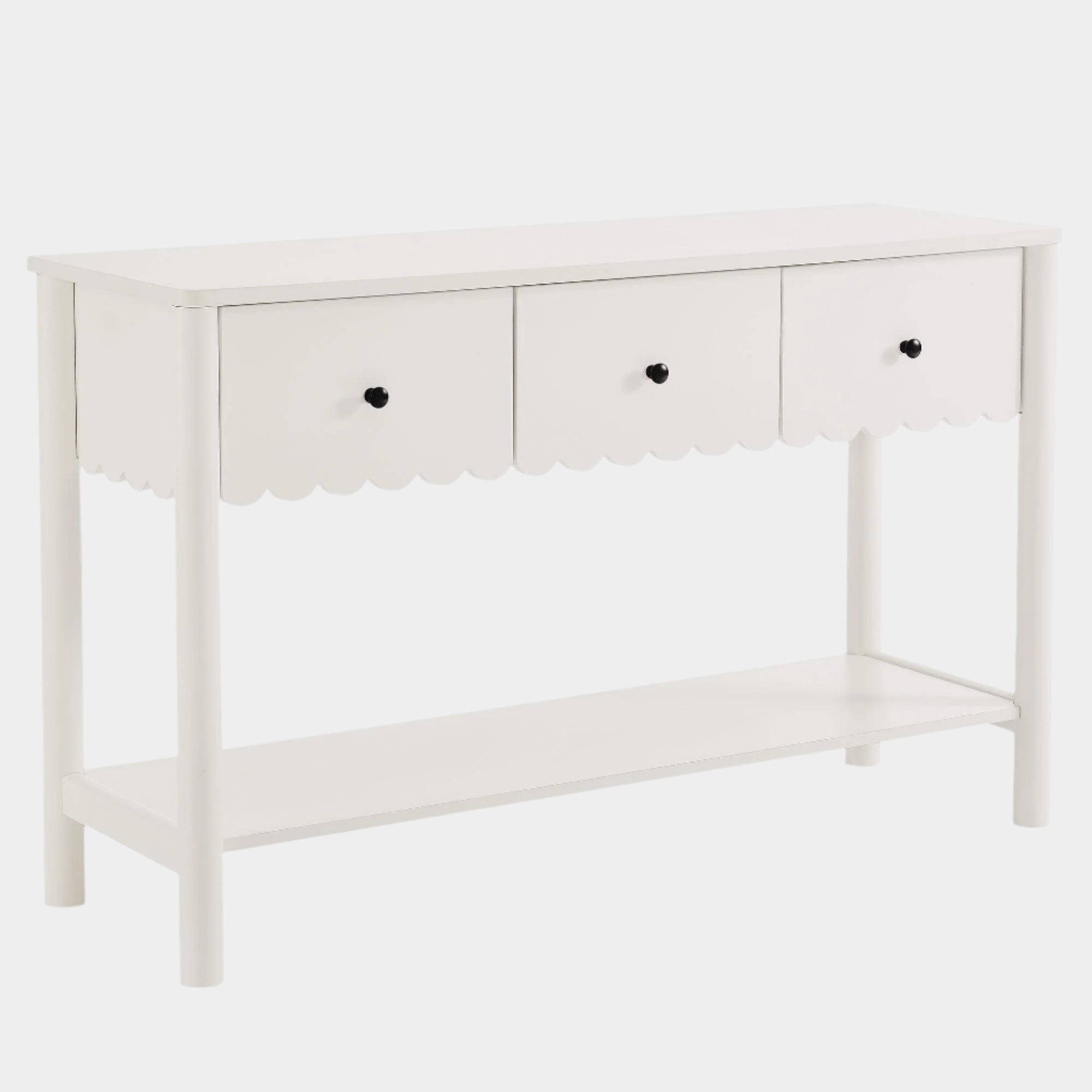 Emmeline 3-Drawer Scalloped Console Table