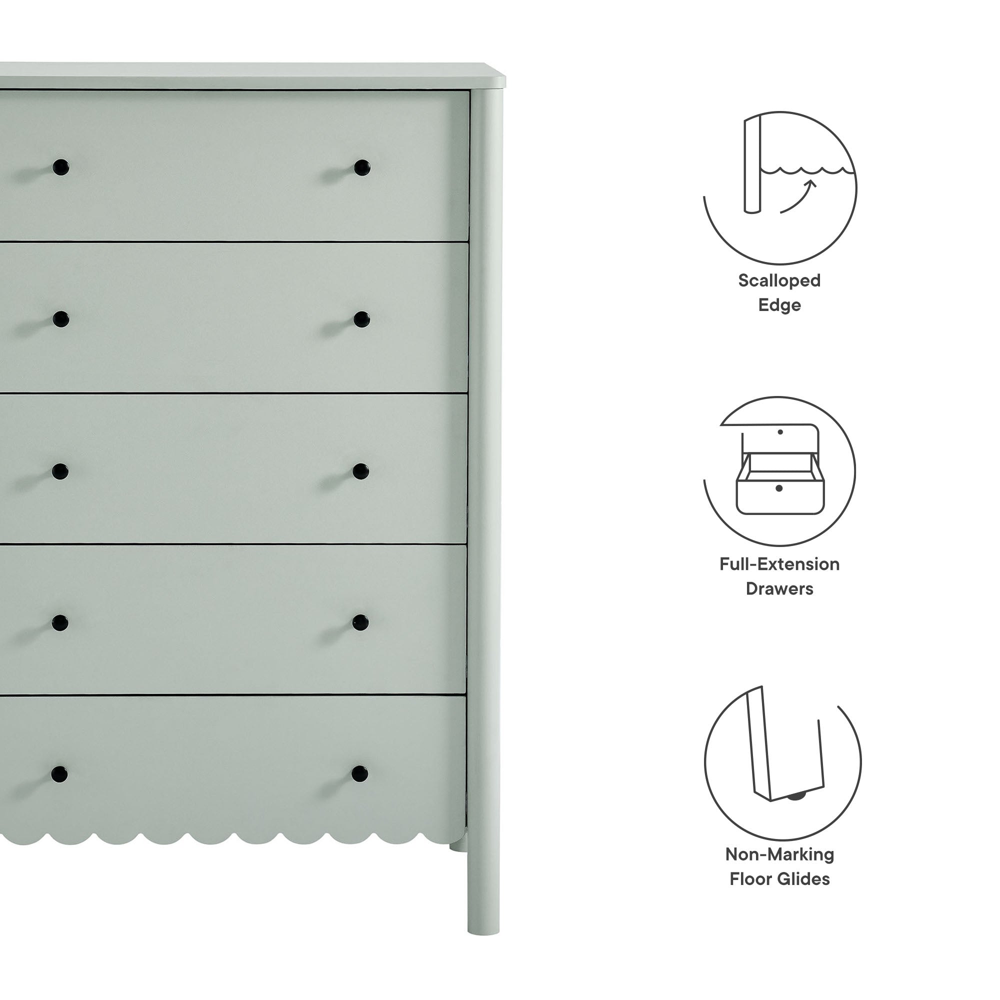 Emmeline Scalloped 5-Drawer Chest
