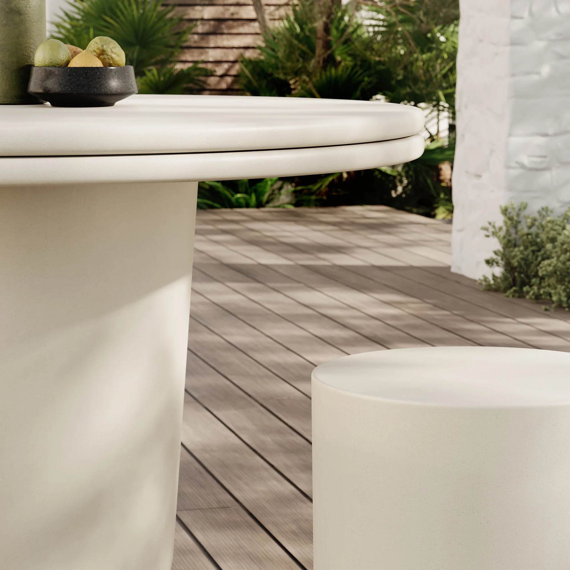 Ensemble de table à manger 5 pièces en béton pour patio intérieur et extérieur Brion