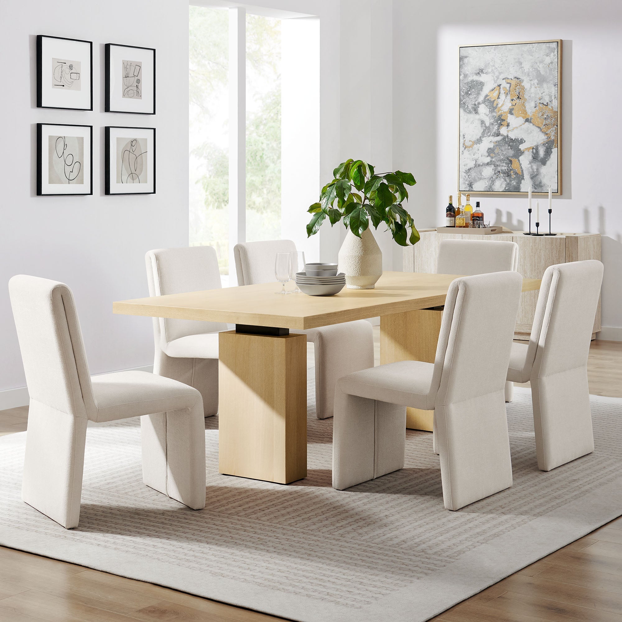 Piston 82" Rectangular Wood Dining Table in Natural