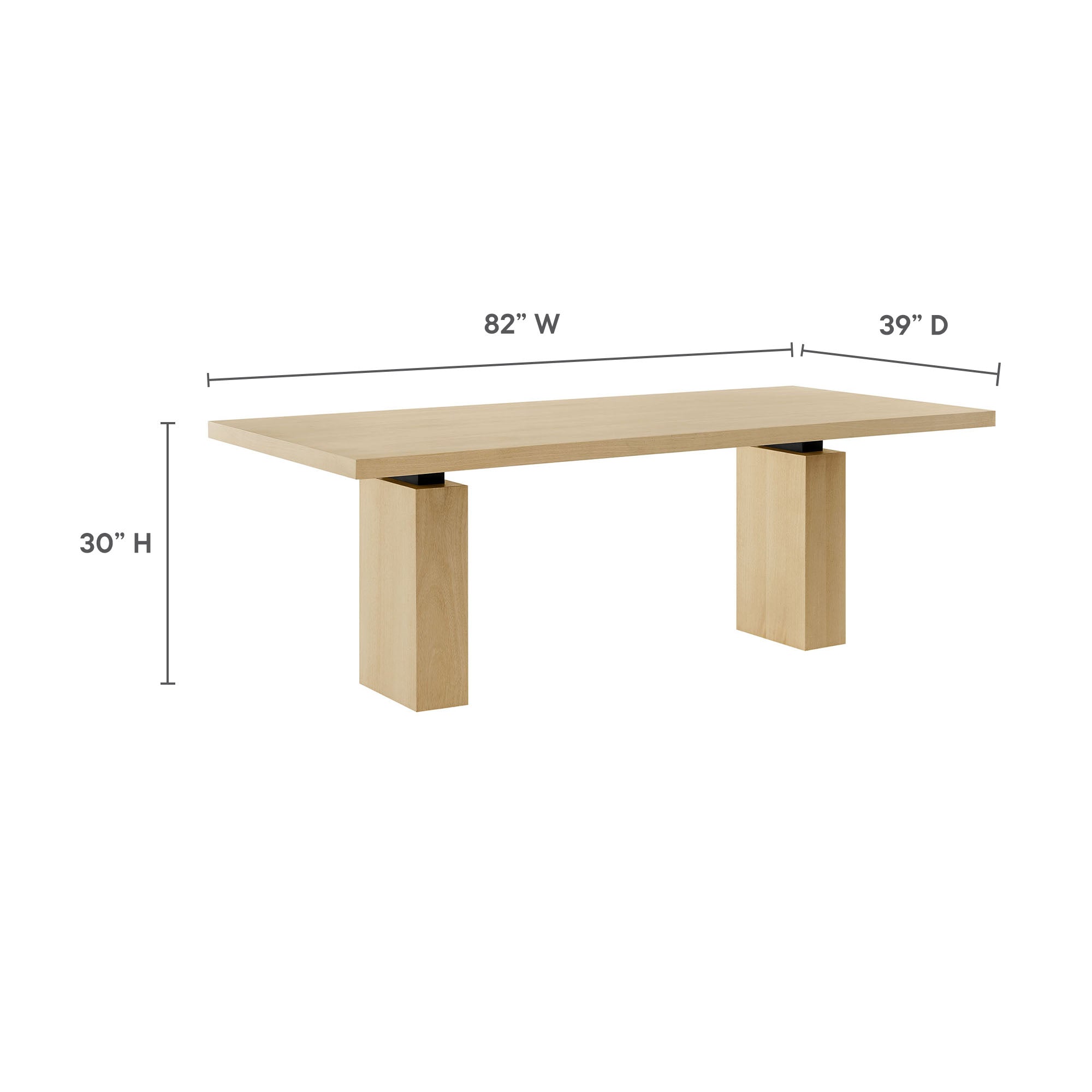 Piston 82" Rectangular Wood Dining Table in Natural