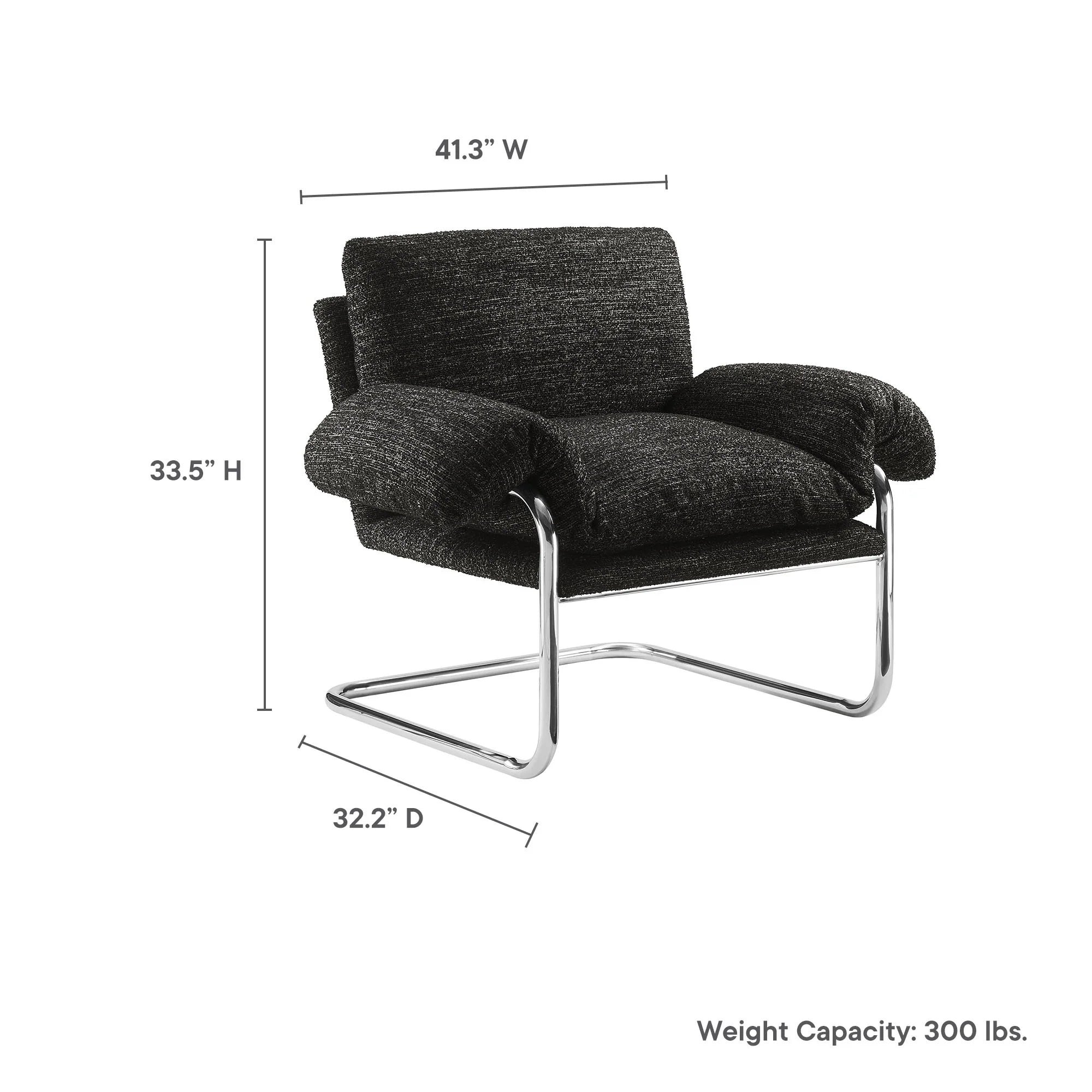 Fauteuil de salon en velours Ponder Performance