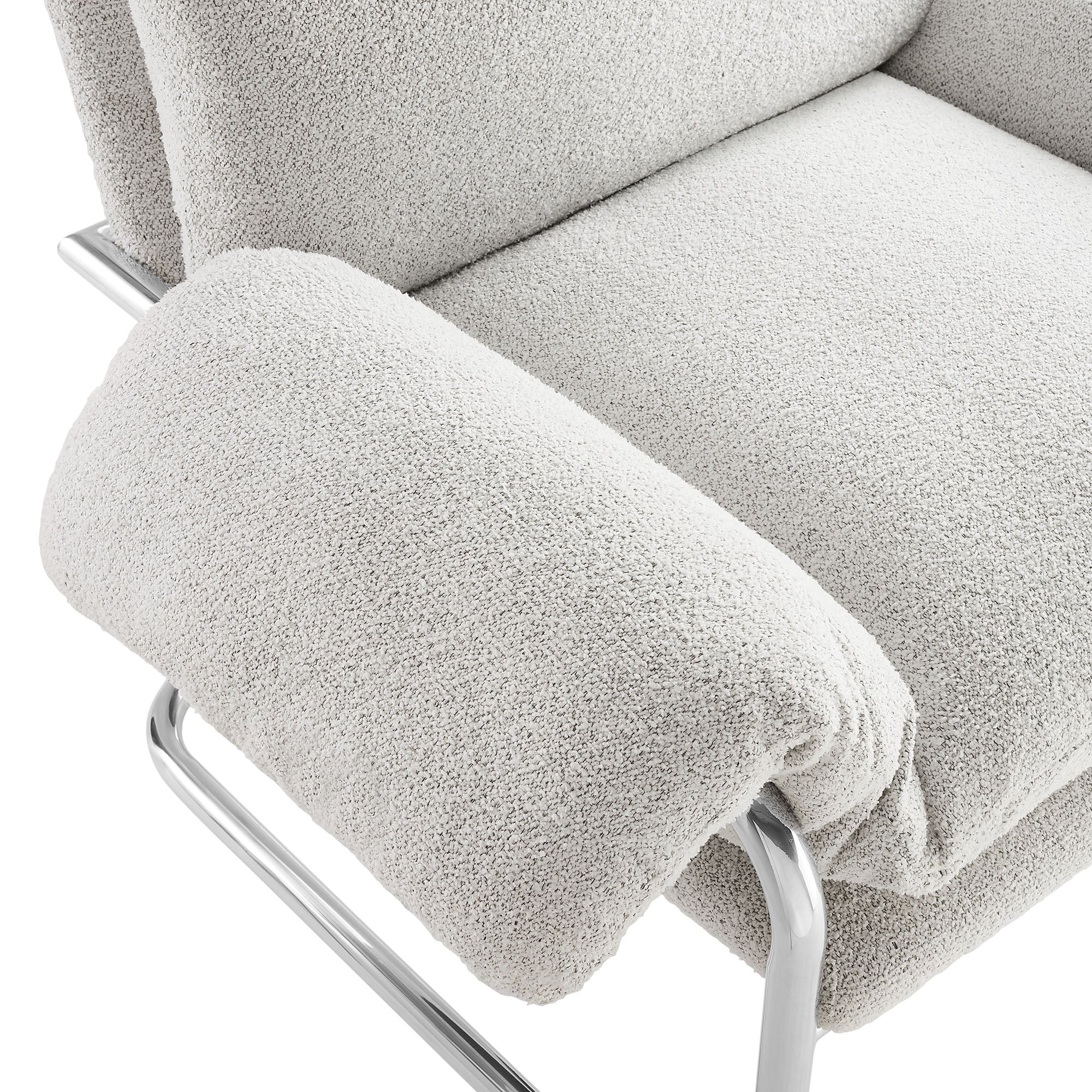 Fauteuil de salon en velours Ponder Performance
