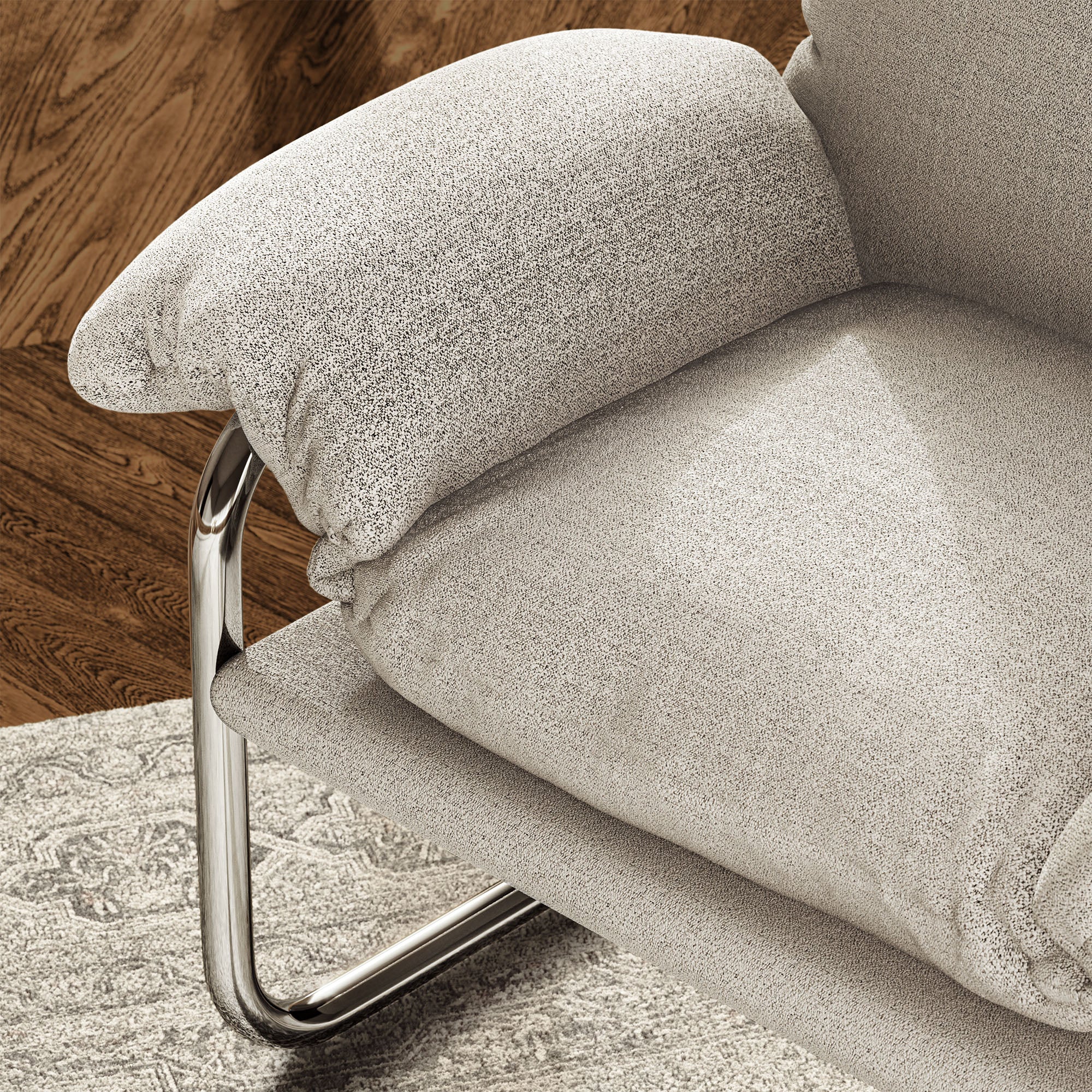 Fauteuil de salon en velours Ponder Performance