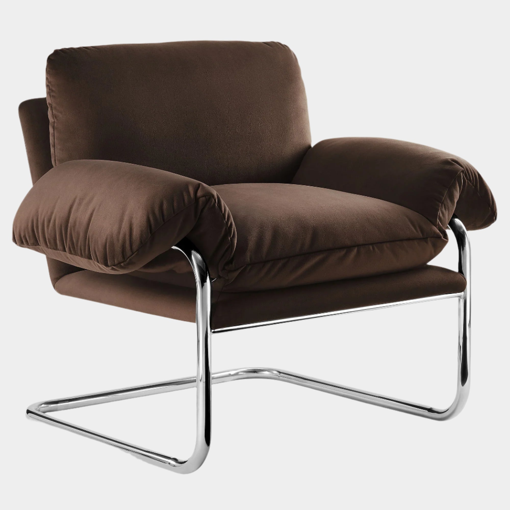 Fauteuil de salon en velours Ponder Performance