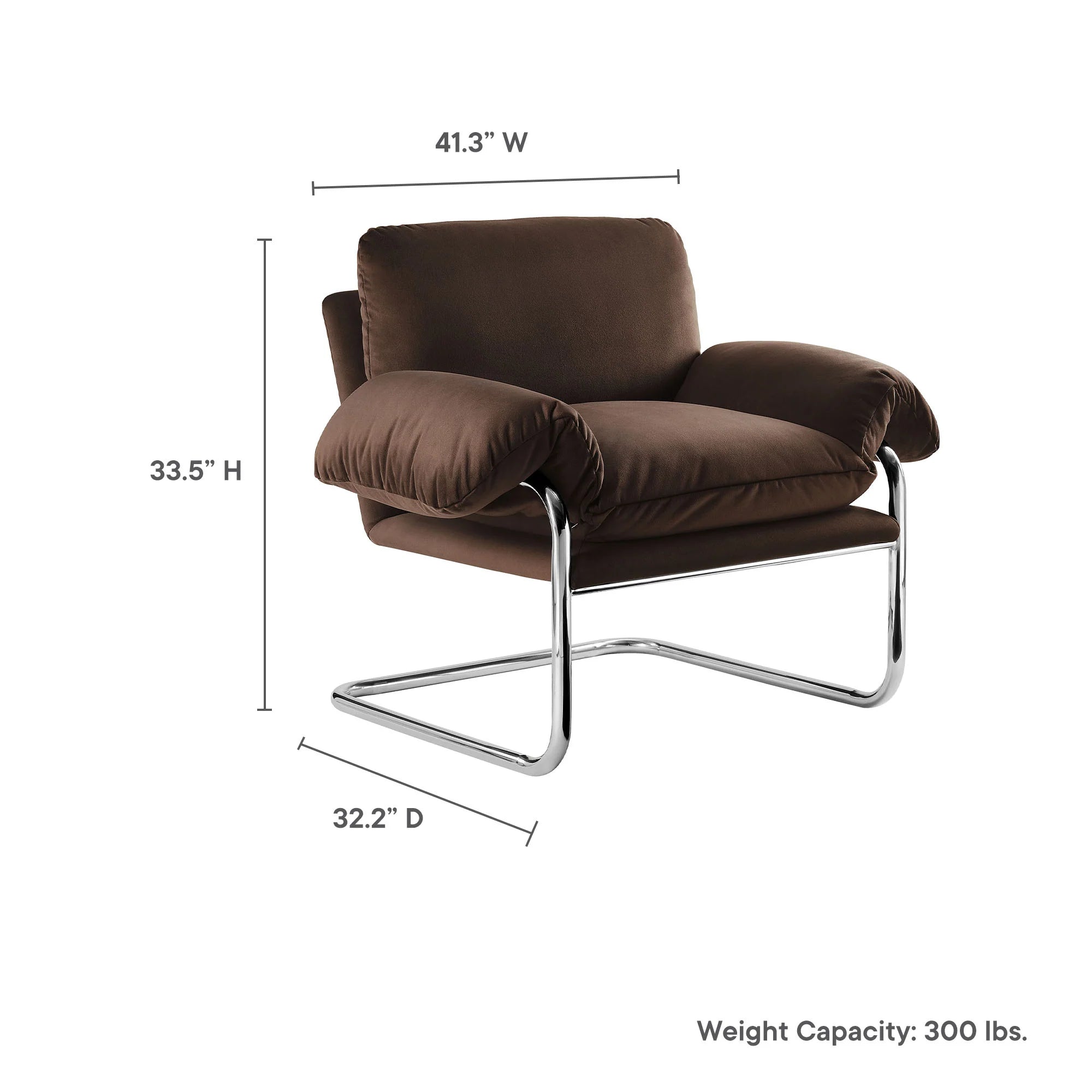 Fauteuil de salon en velours Ponder Performance