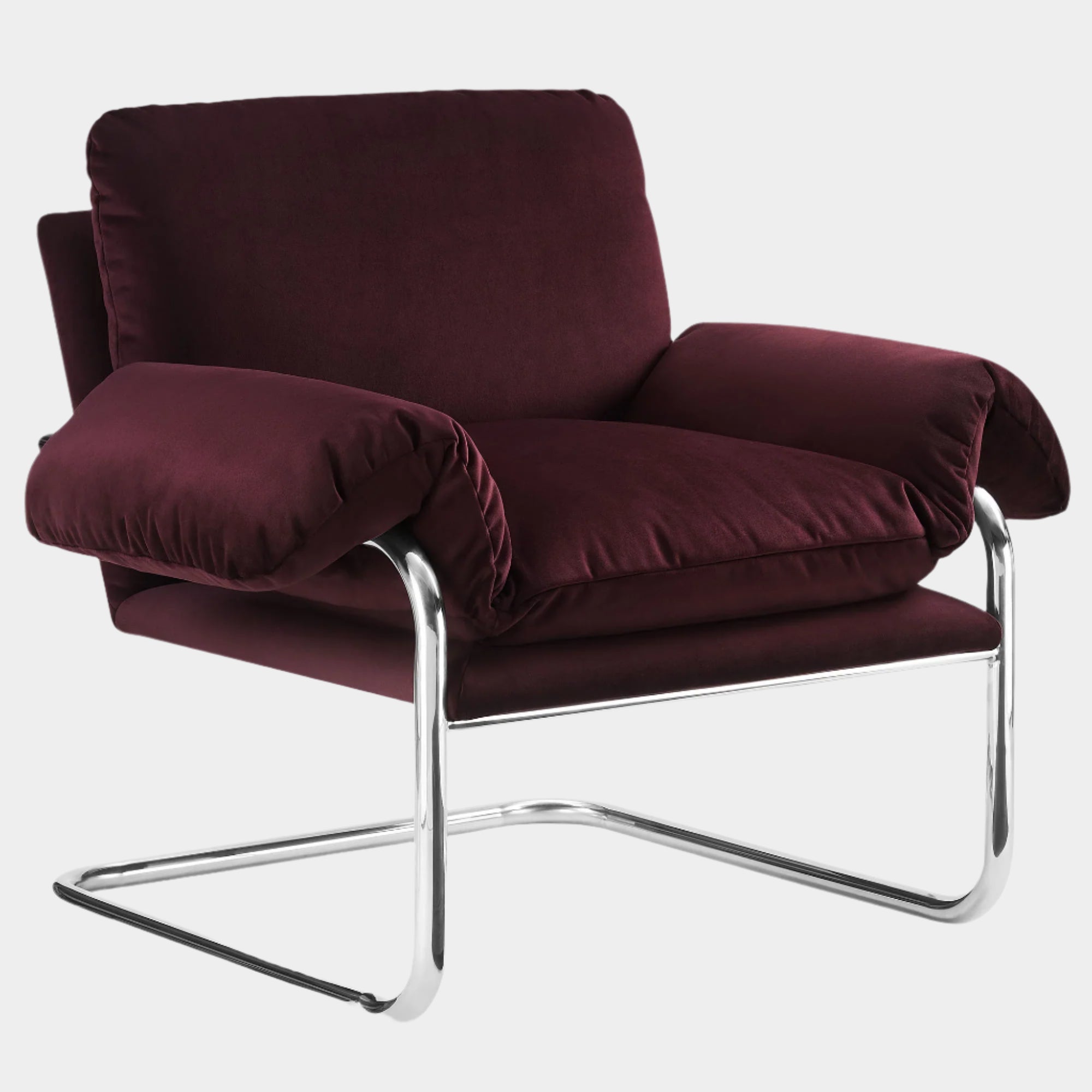 Fauteuil de salon en velours Ponder Performance