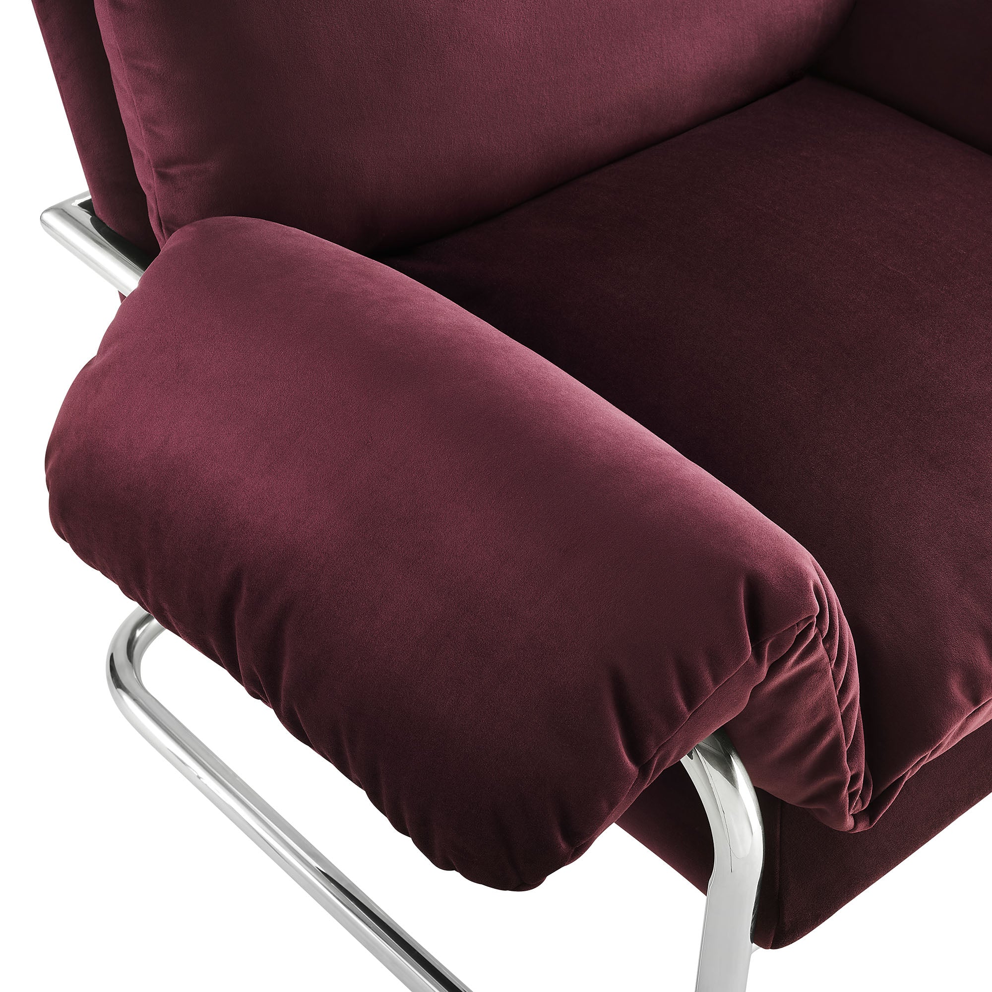 Fauteuil de salon en velours Ponder Performance