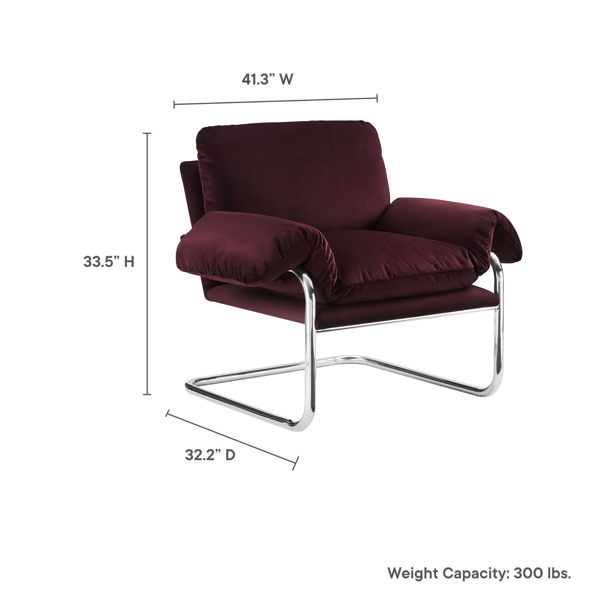 Fauteuil de salon en velours Ponder Performance