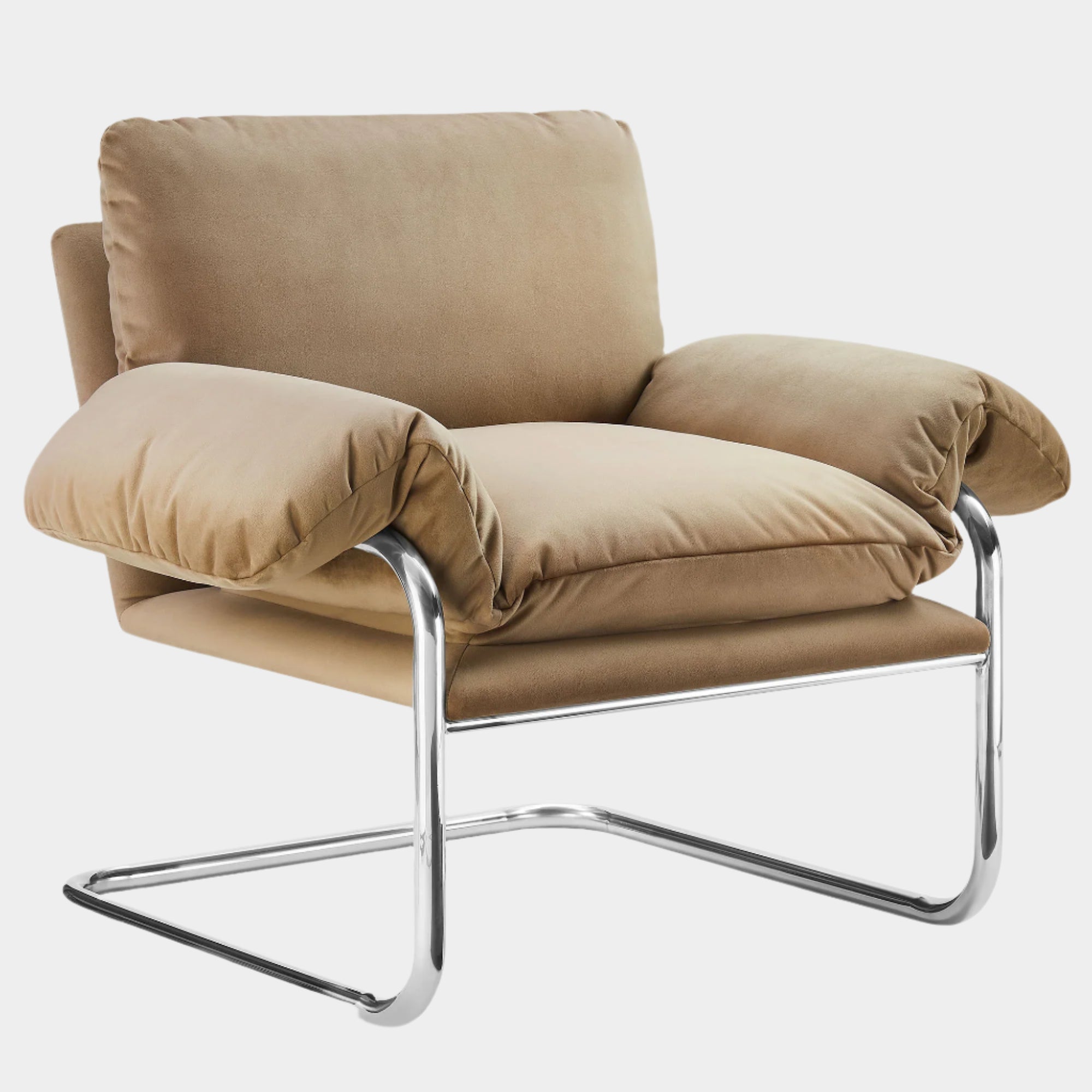 Fauteuil de salon en velours Ponder Performance