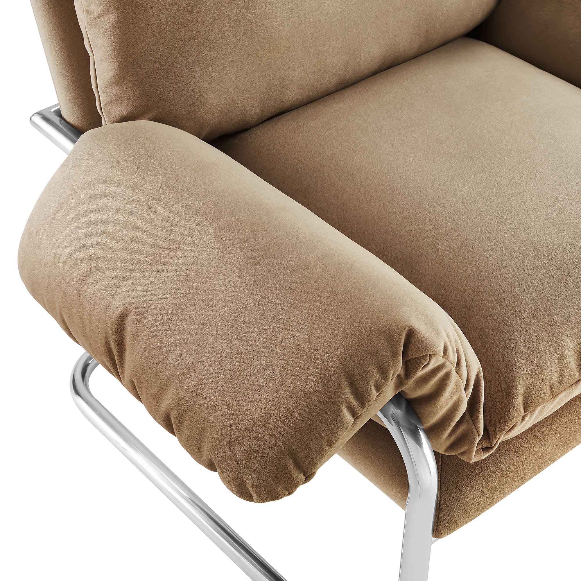 Fauteuil de salon en velours Ponder Performance