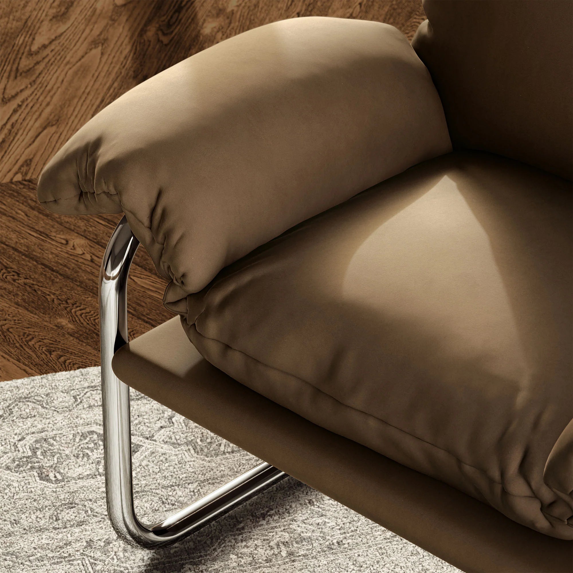 Fauteuil de salon en velours Ponder Performance
