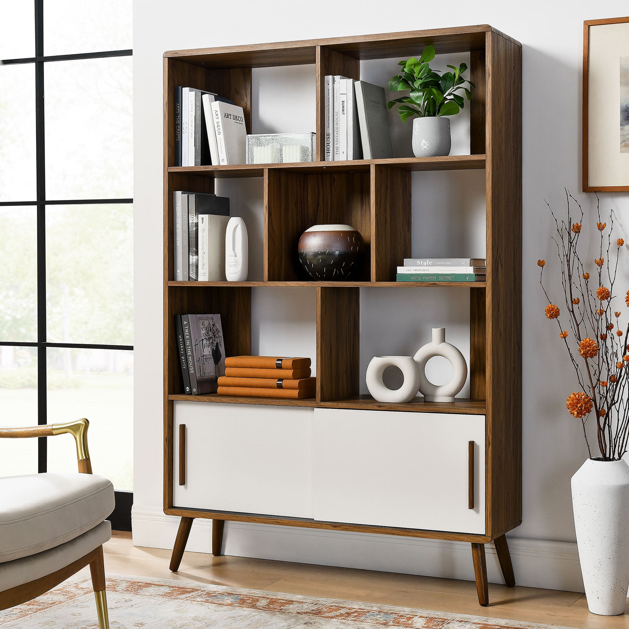 Transmit 45" Bookcase with Sliding Doors