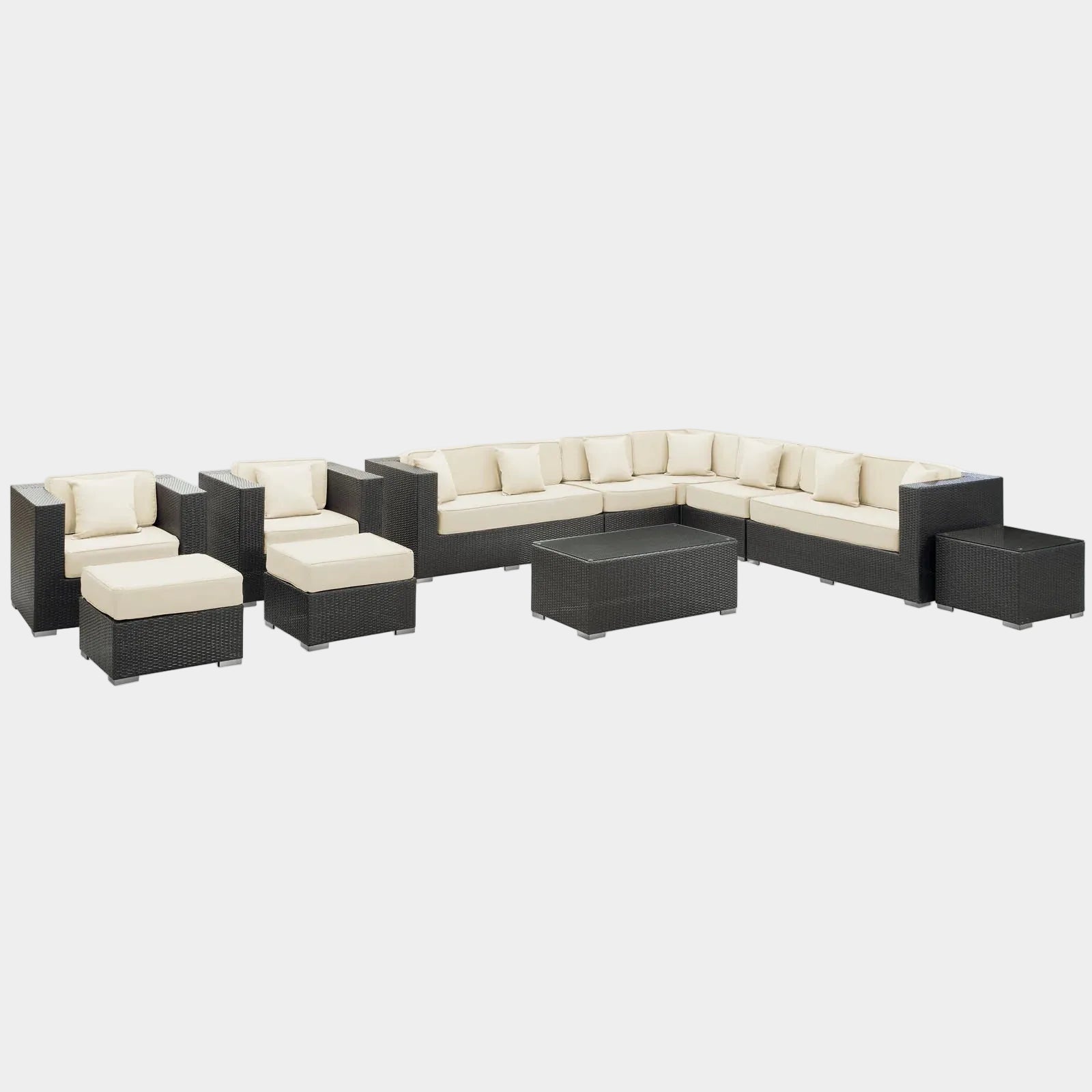 Cohesion 11 Piece Outdoor Patio Sectional Set