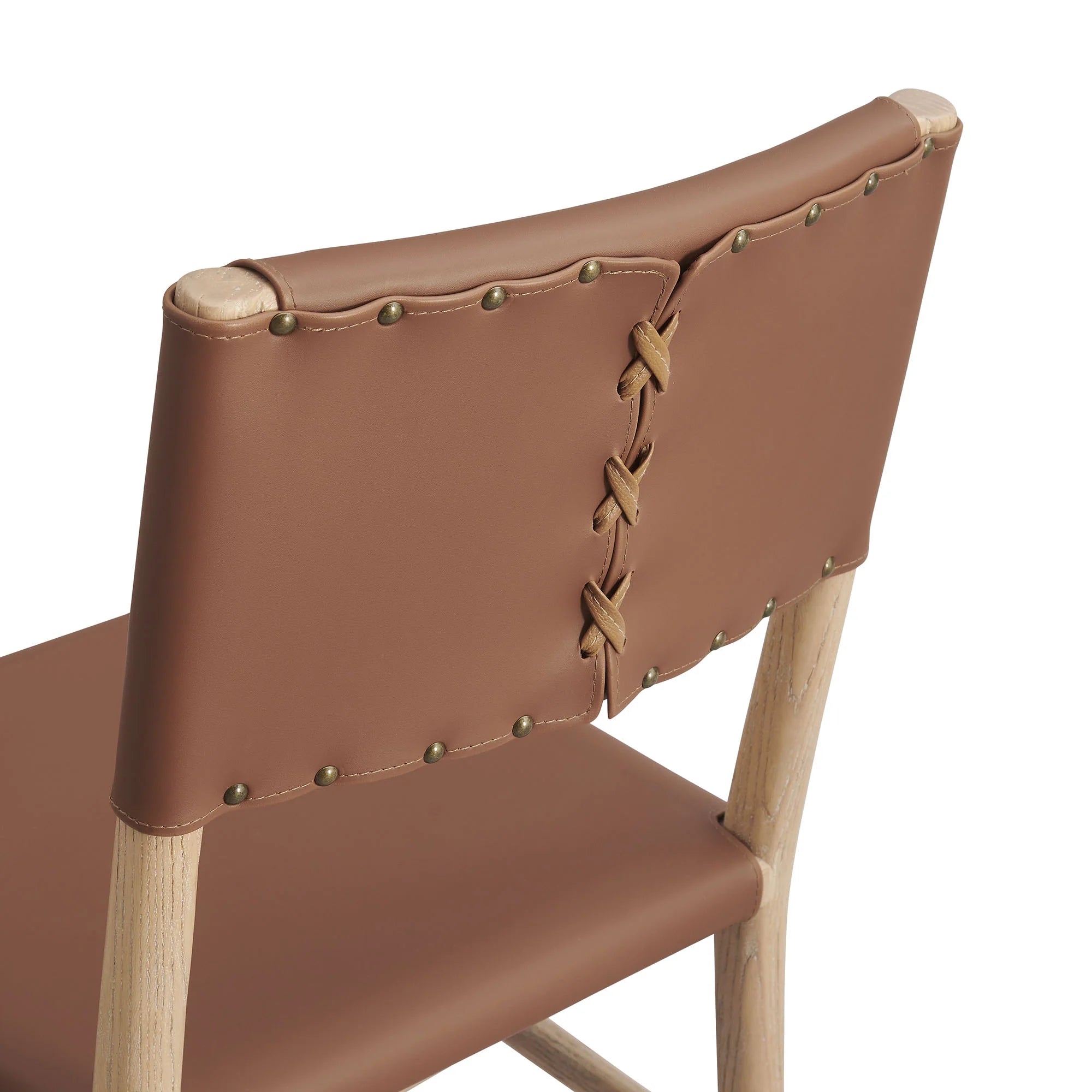 Dover Wood Vegan Leather Dining Side Chairs Set of 2