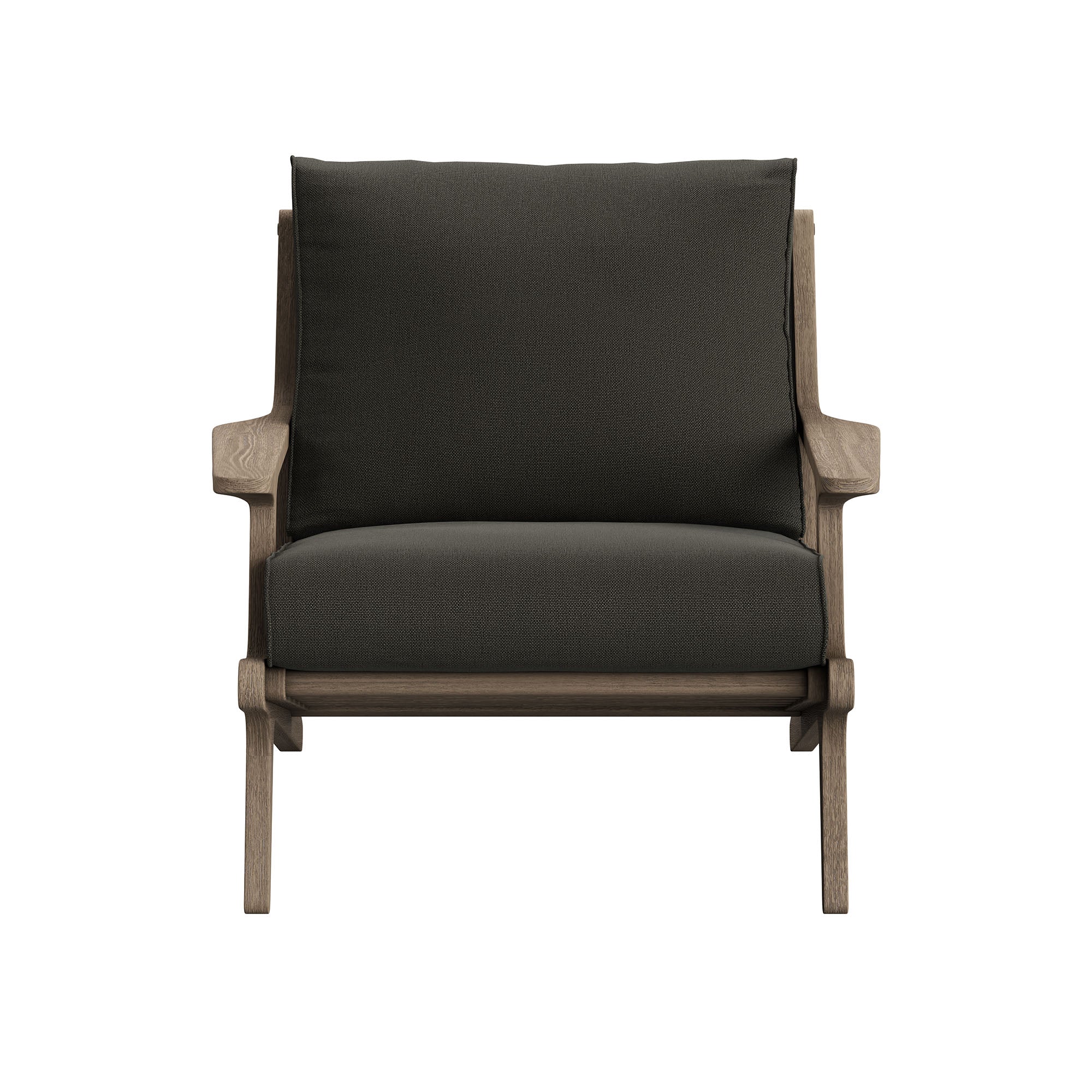 Saratoga Outdoor Patio Teak Wood Chair and Ottoman Set in Weathered
