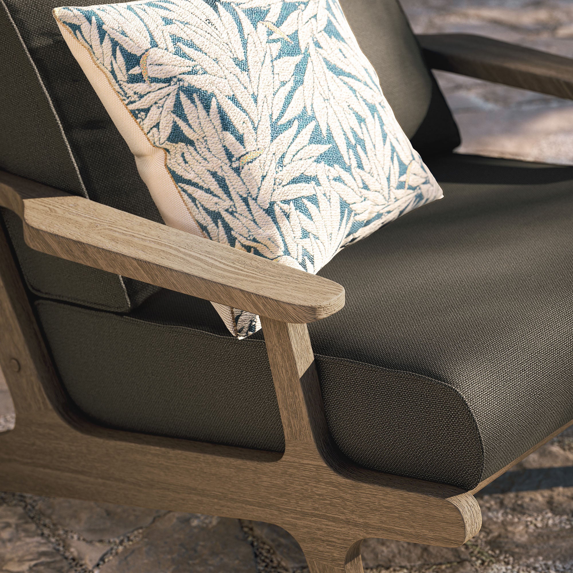 Saratoga Outdoor Patio Teak Wood Armchair