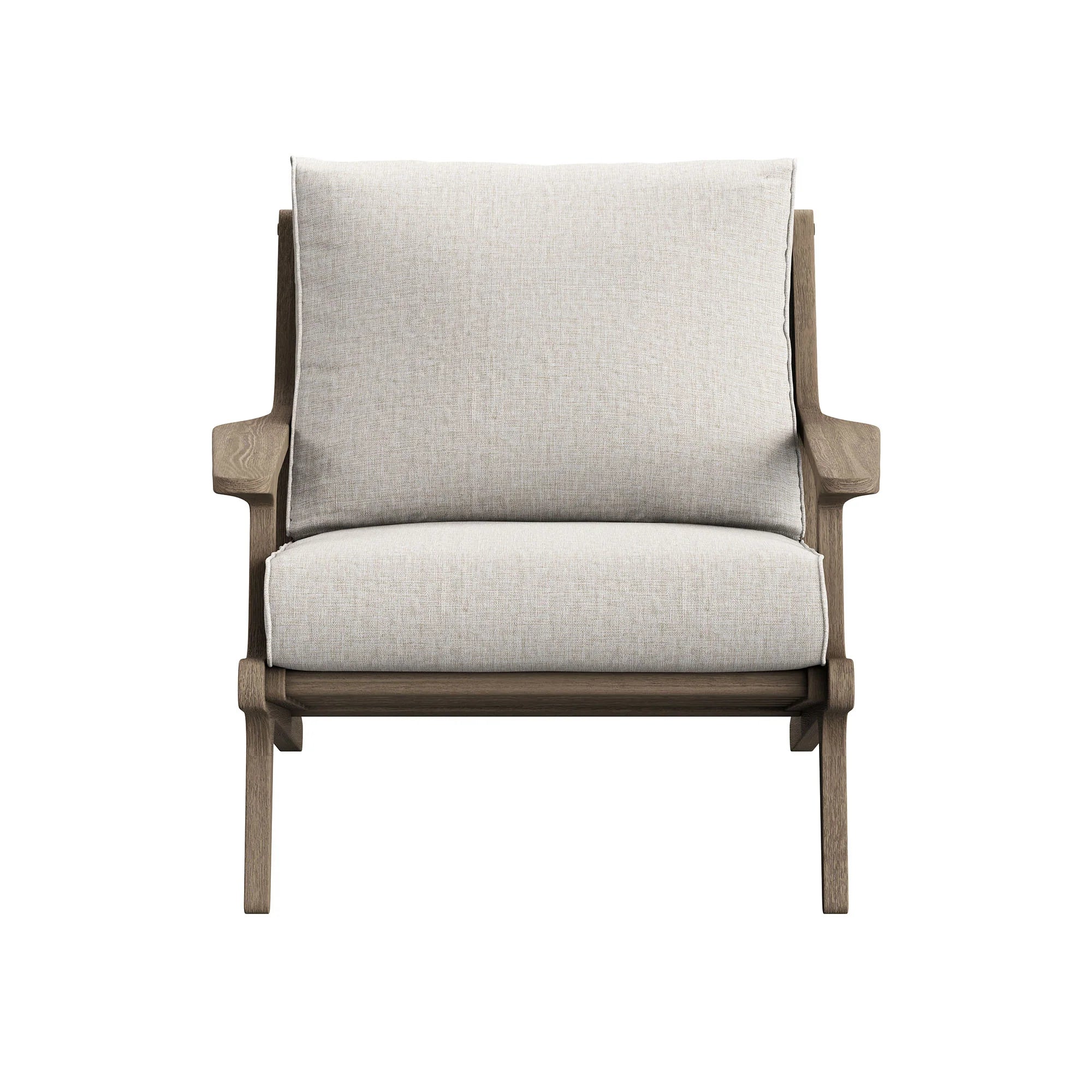Saratoga Outdoor Patio Teak Wood Chair and Ottoman Set in Weathered