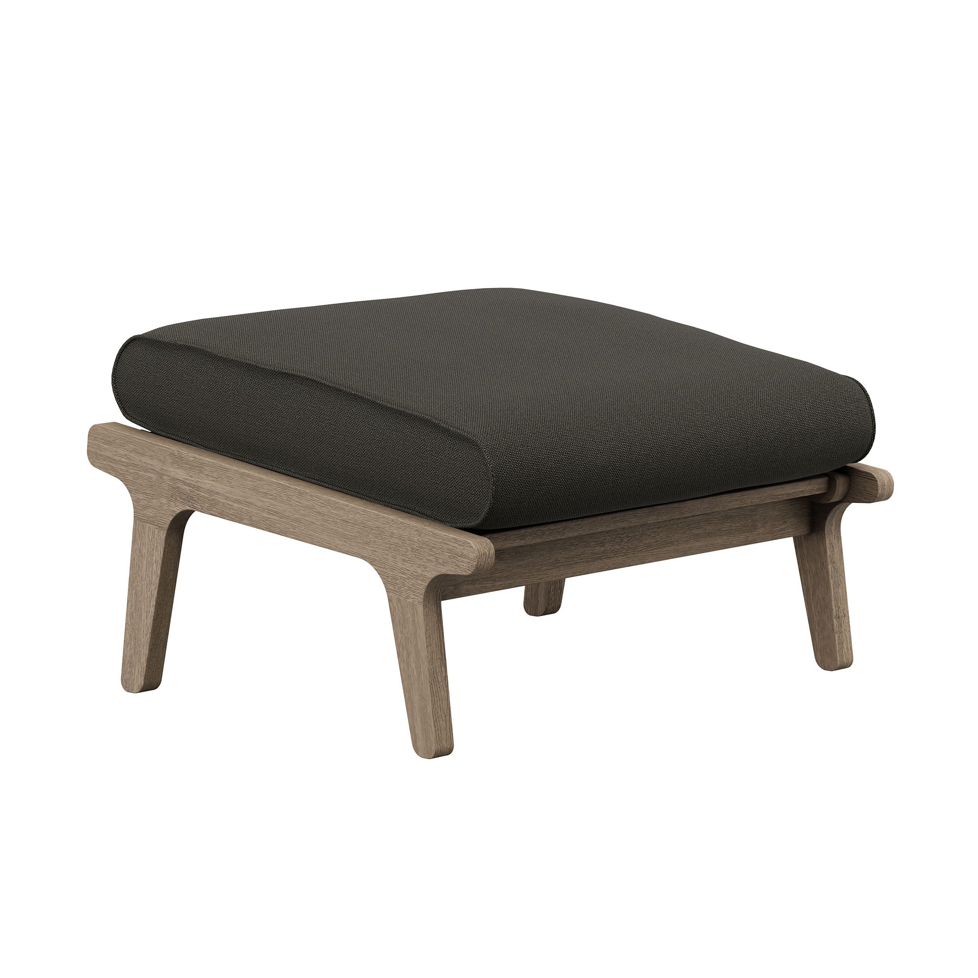 Saratoga Outdoor Patio Teak Wood Chair and Ottoman Set in Weathered
