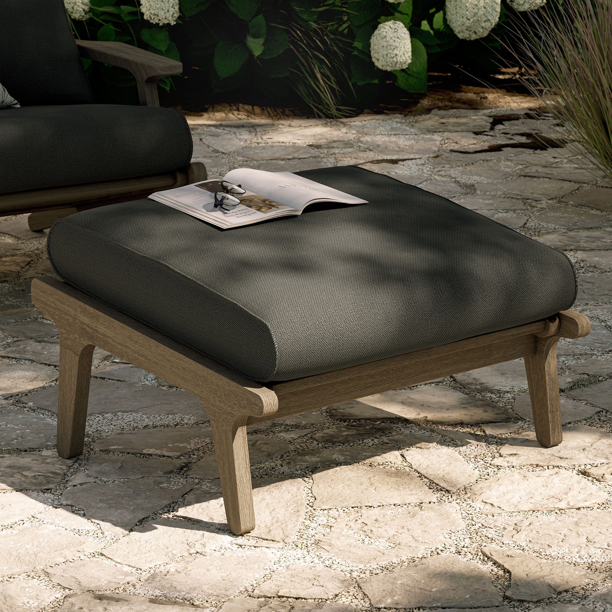 Saratoga Outdoor Teak Ottoman