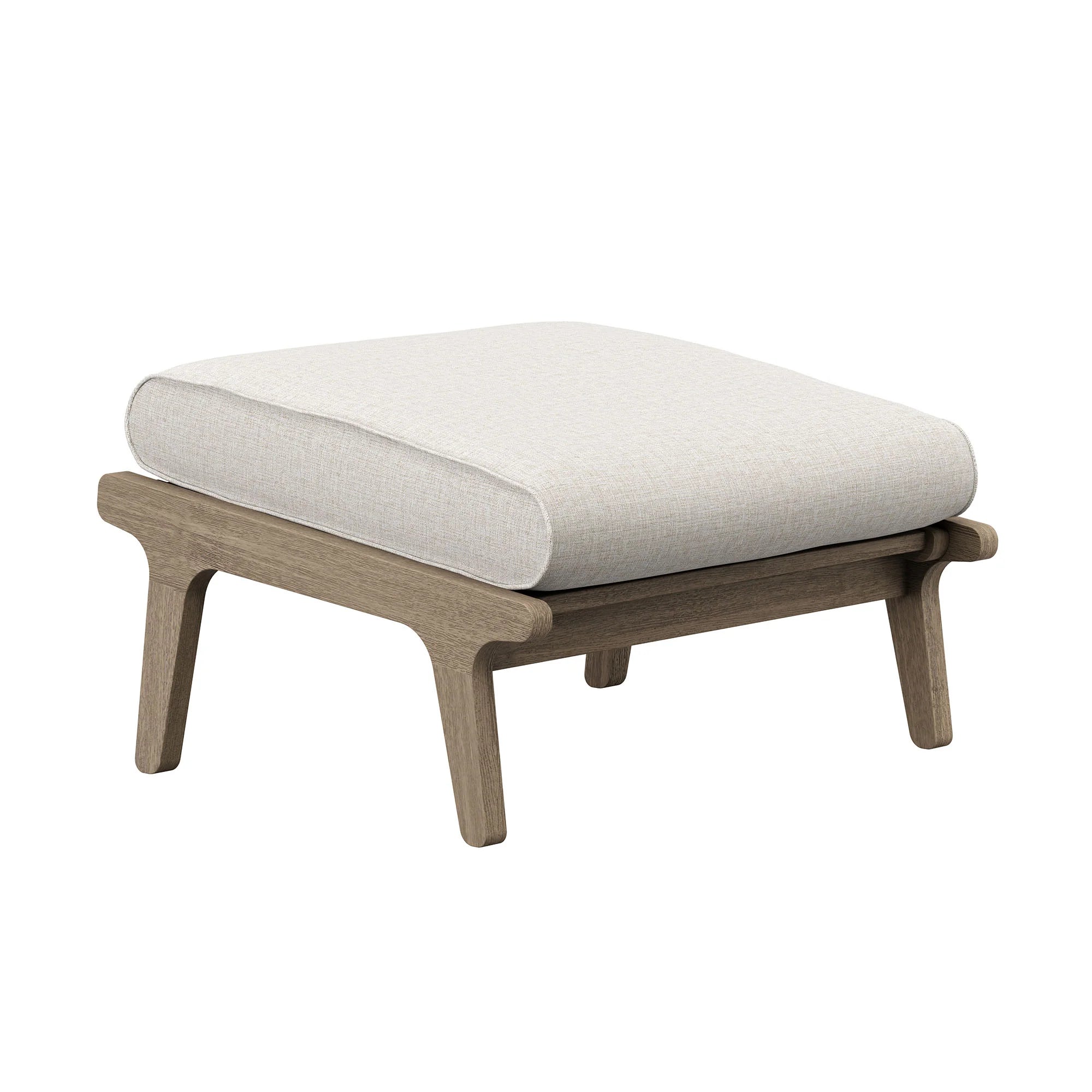 Saratoga Outdoor Patio Teak Wood Chair and Ottoman Set in Weathered