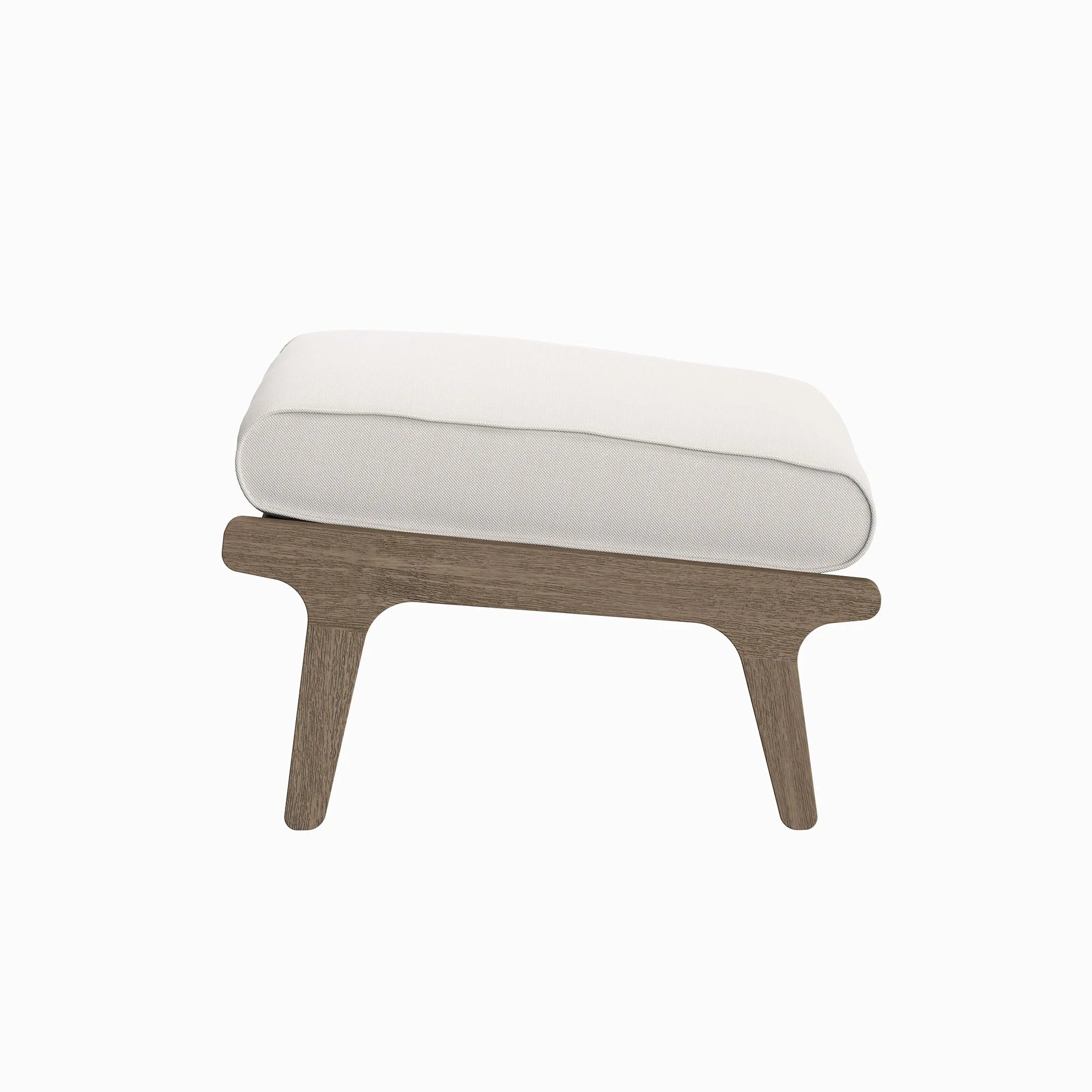 Saratoga Outdoor Patio Teak Wood Chair and Ottoman Set in Weathered