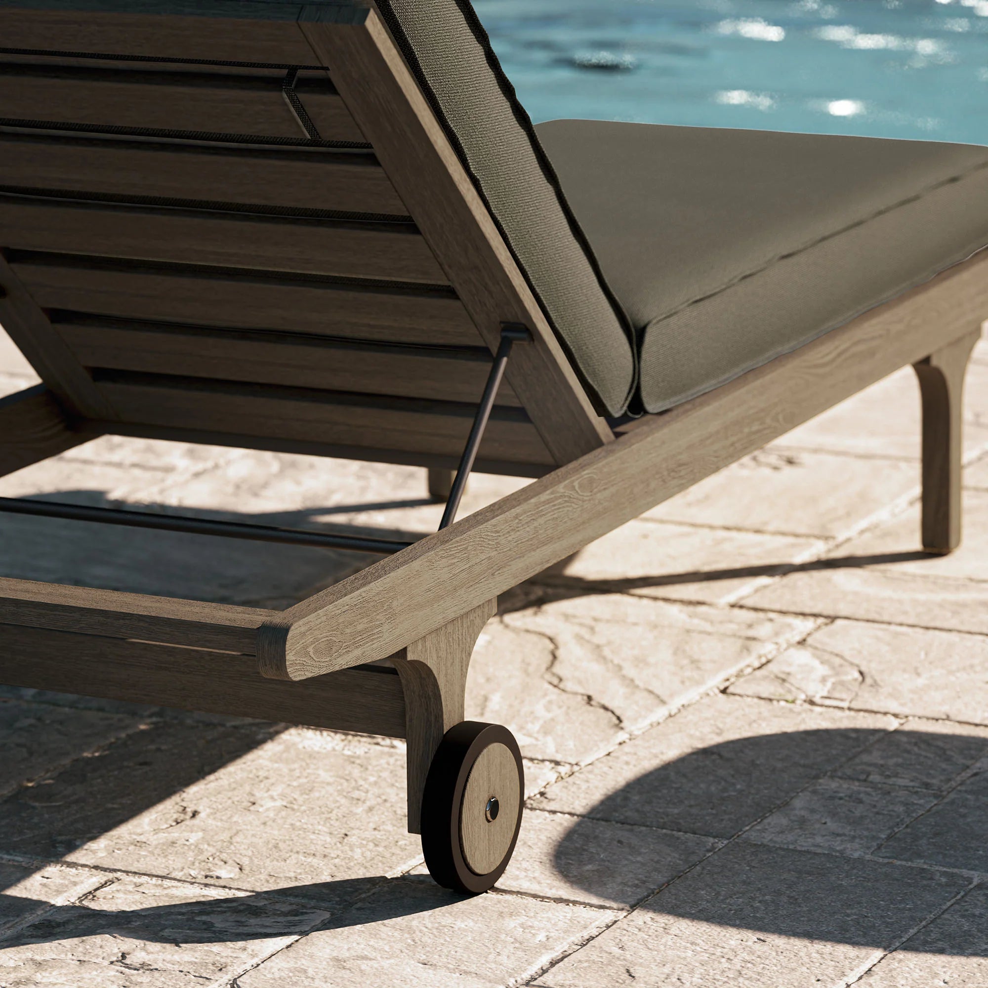 Saratoga Outdoor Teak Chaise Lounge Chair