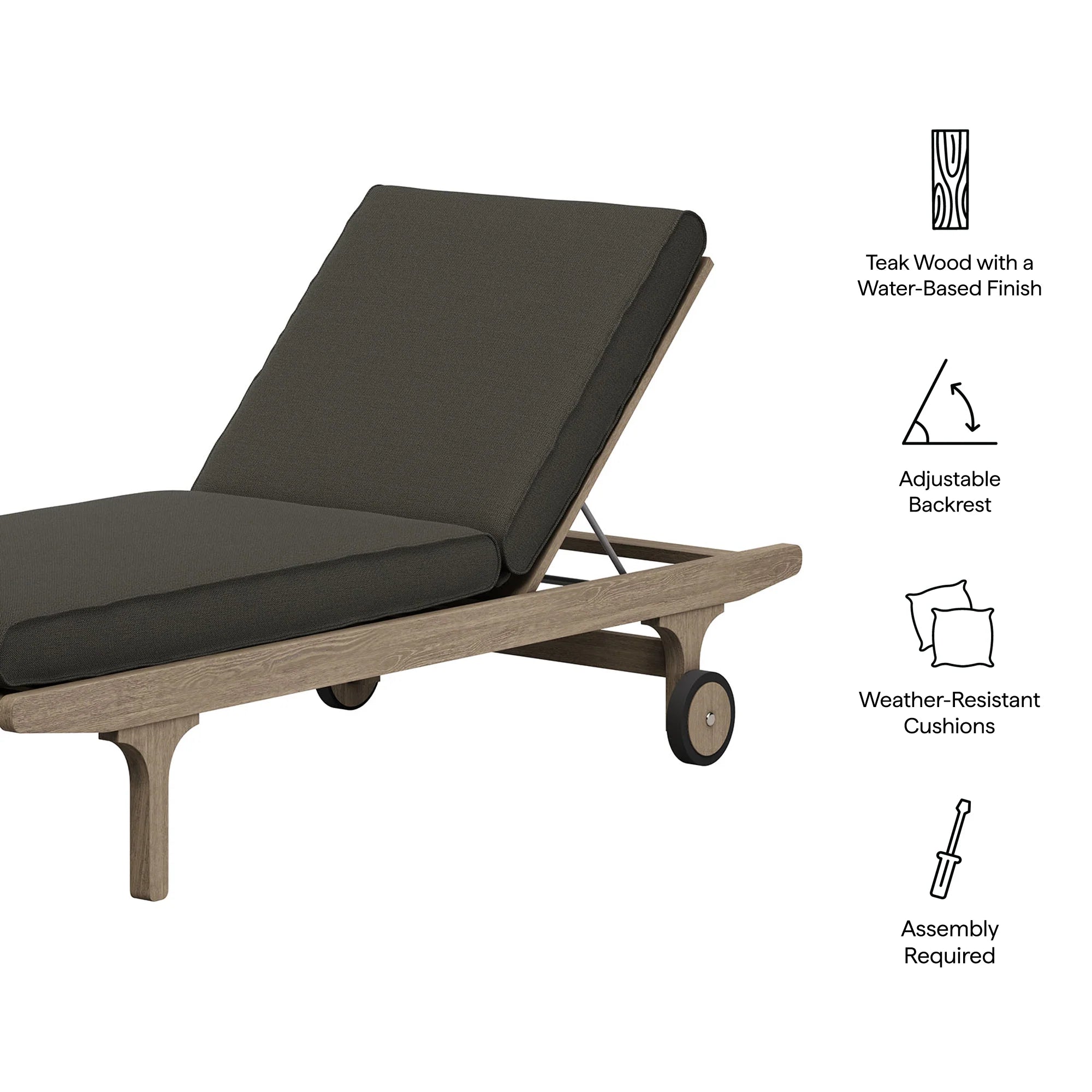 Saratoga Outdoor Teak Chaise Lounge Chair
