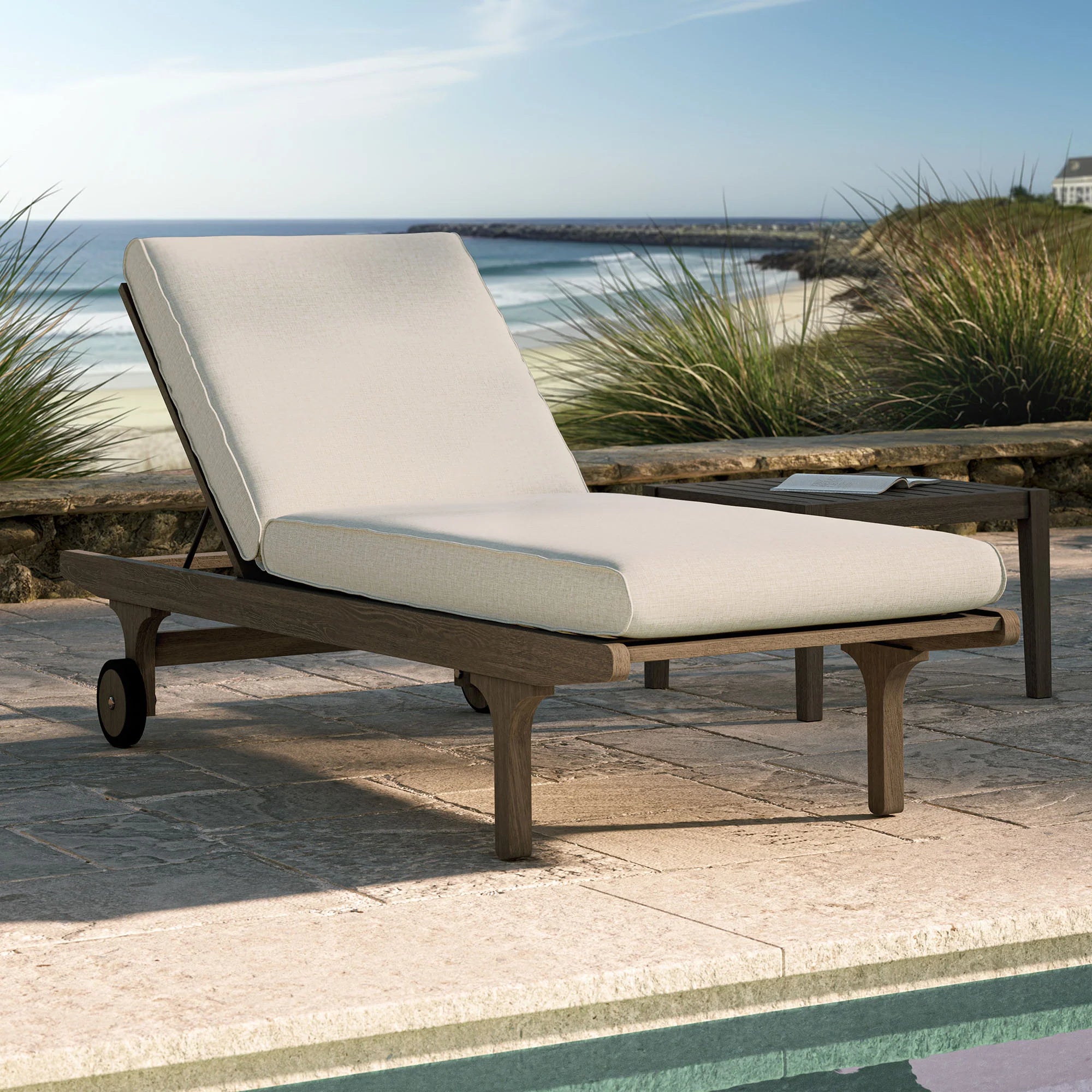 Saratoga Outdoor Teak Chaise Lounge Chair