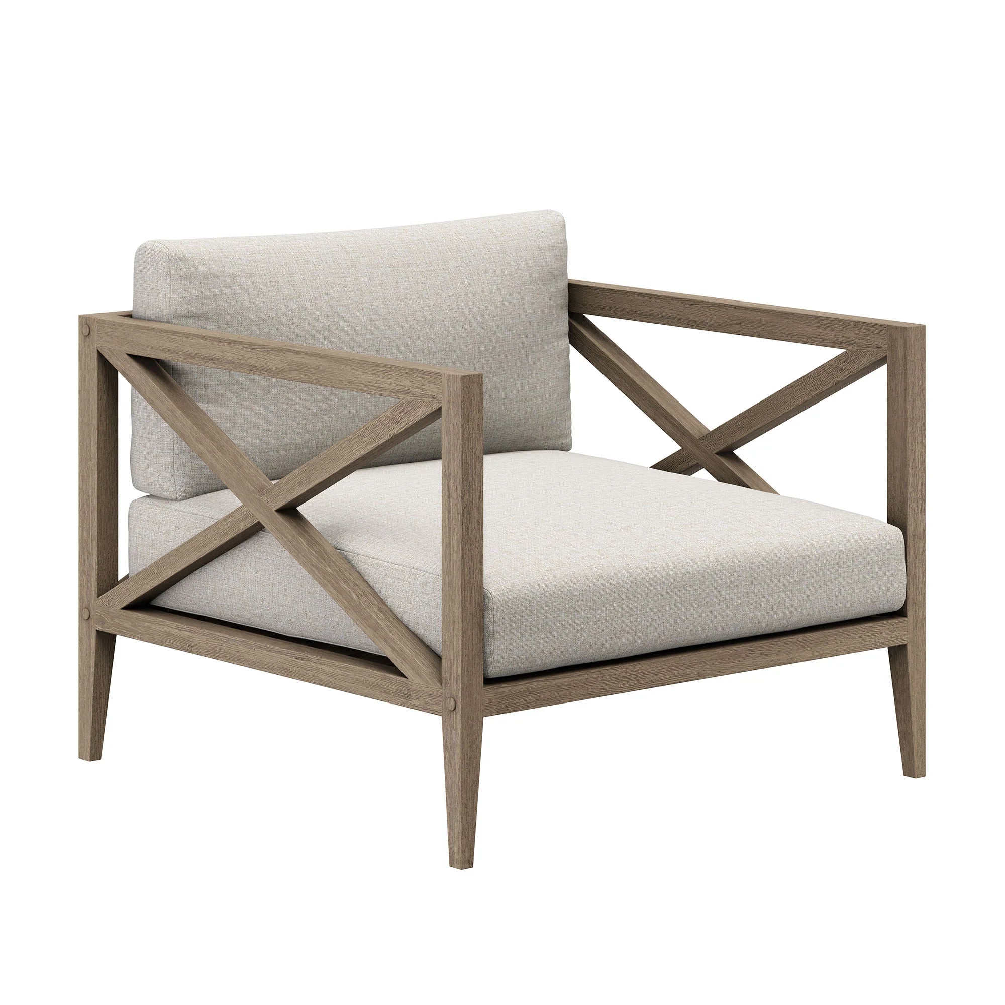 Northlake 3-Piece Outdoor Teak Wood Furniture Set with Armchair and Side Table