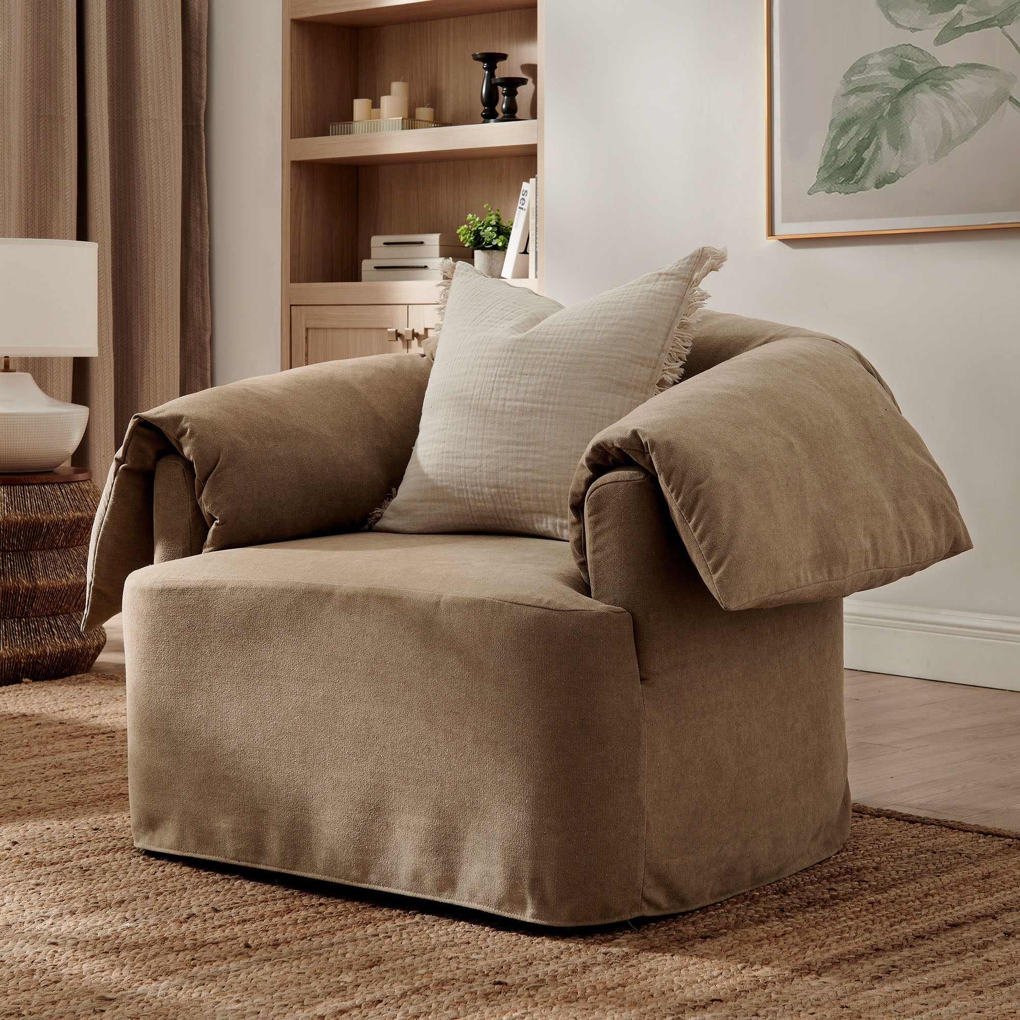 Lark Slipcovered Fabric Oversized Armchair