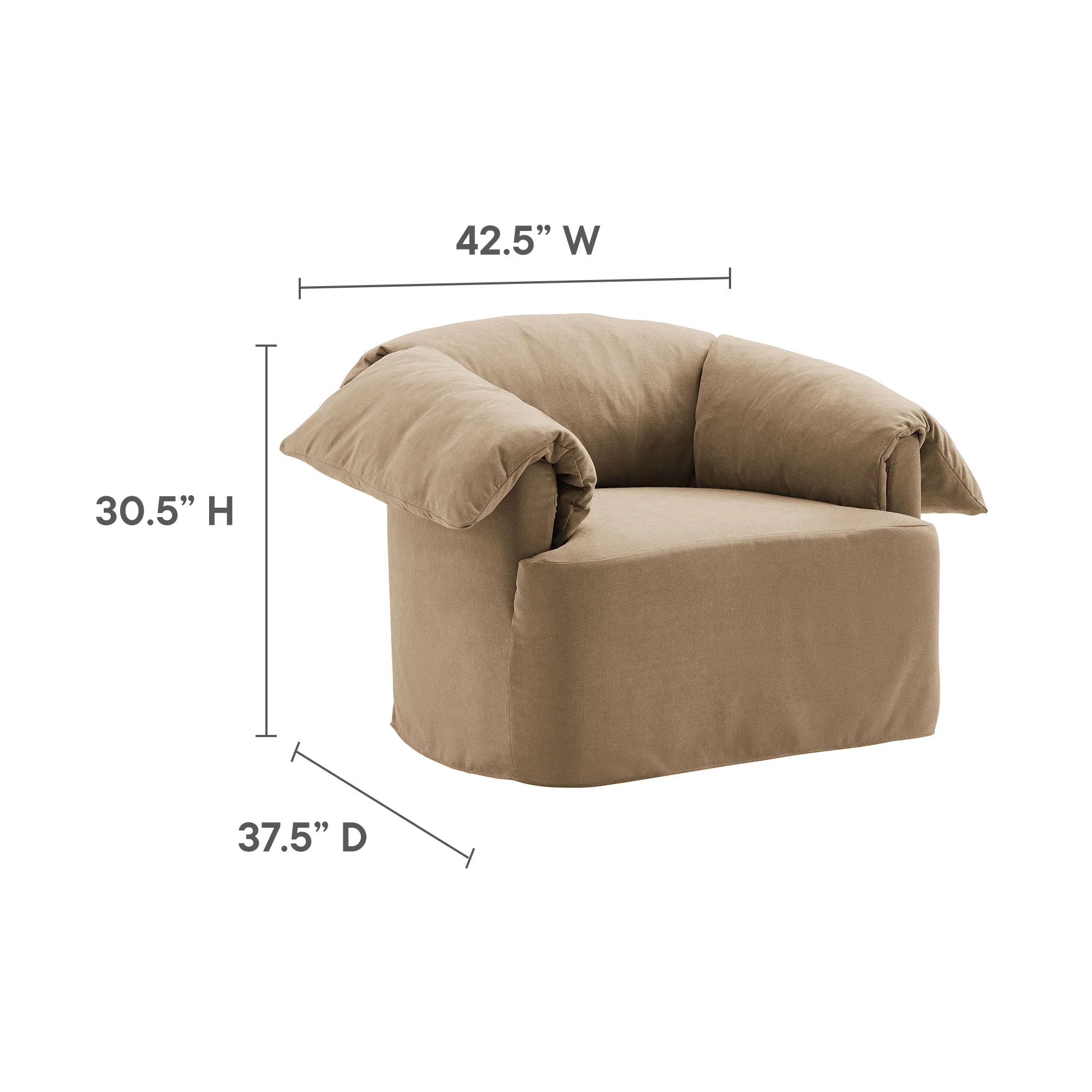 Lark Slipcovered Fabric Oversized Armchair