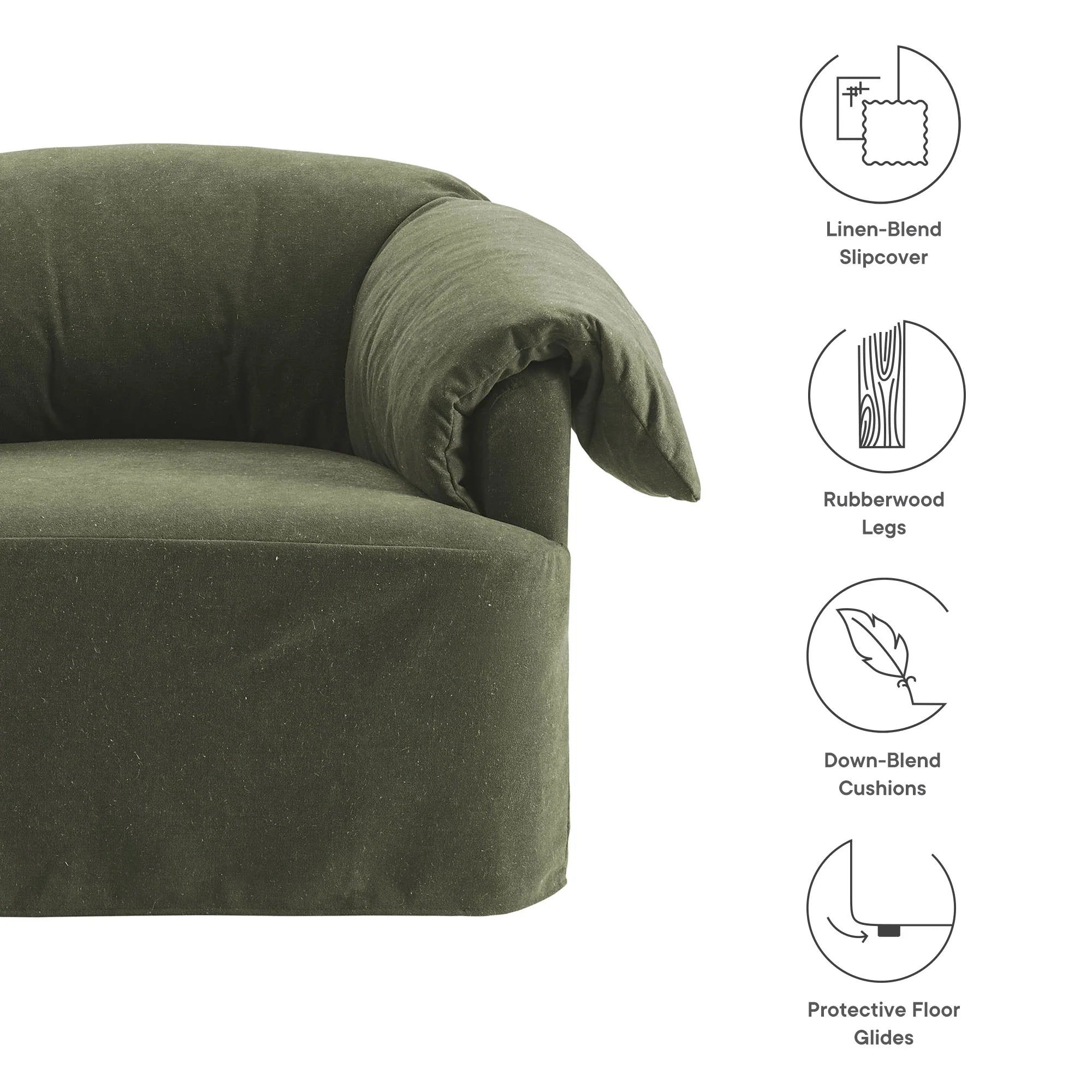 Lark Slipcovered Fabric Oversized Armchair