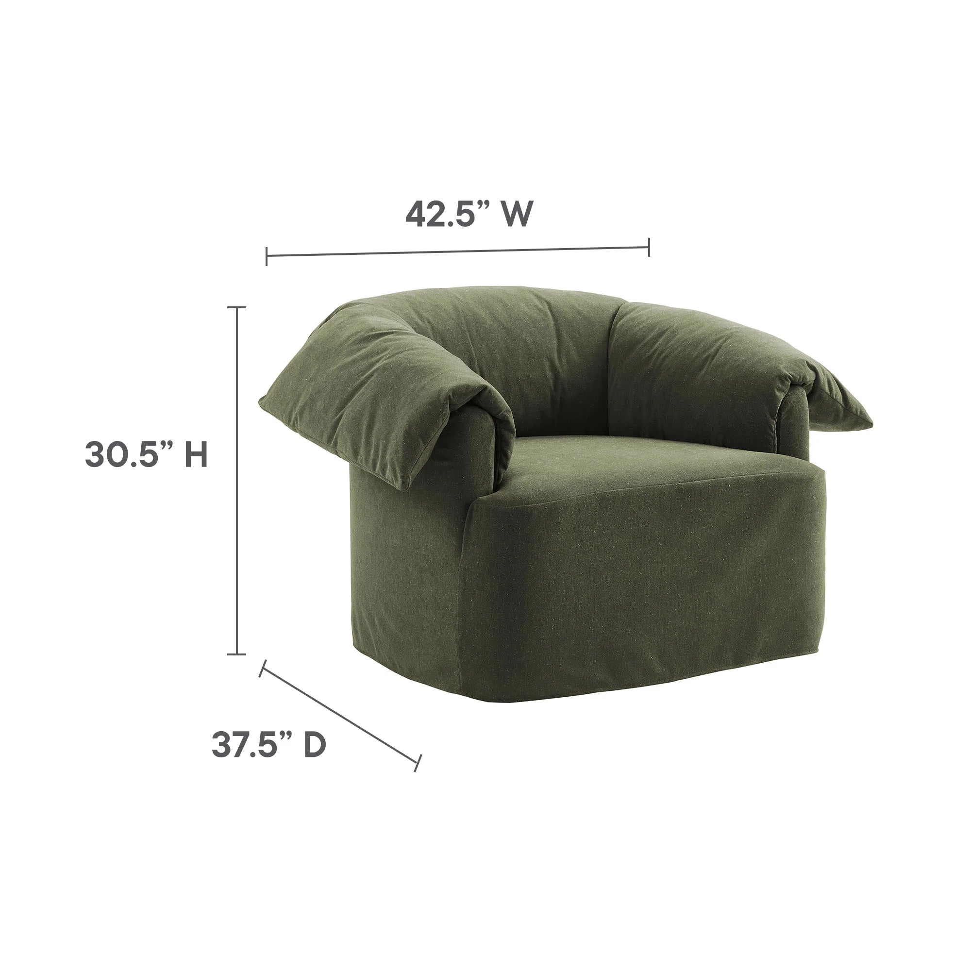 Lark Slipcovered Fabric Oversized Armchair
