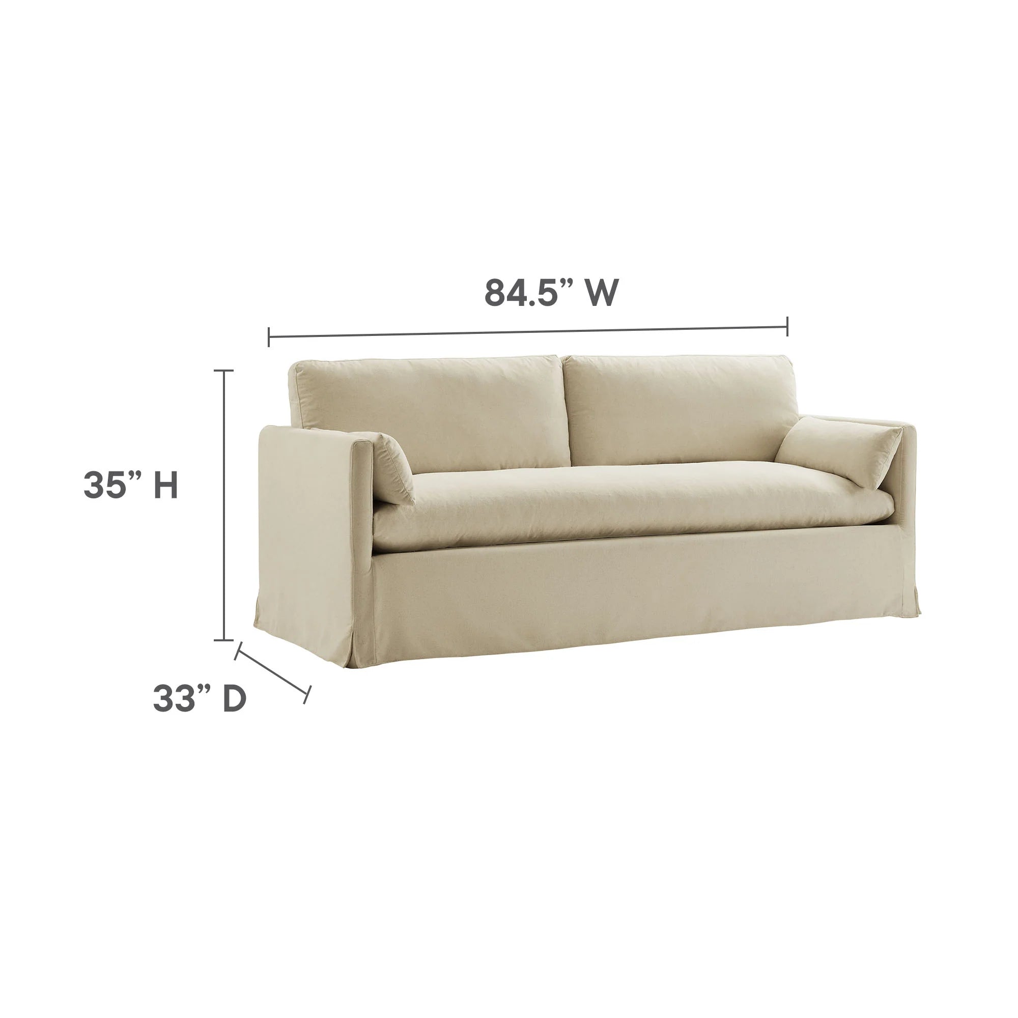 Wellfleet 85" Slipcovered Fabric Sofa